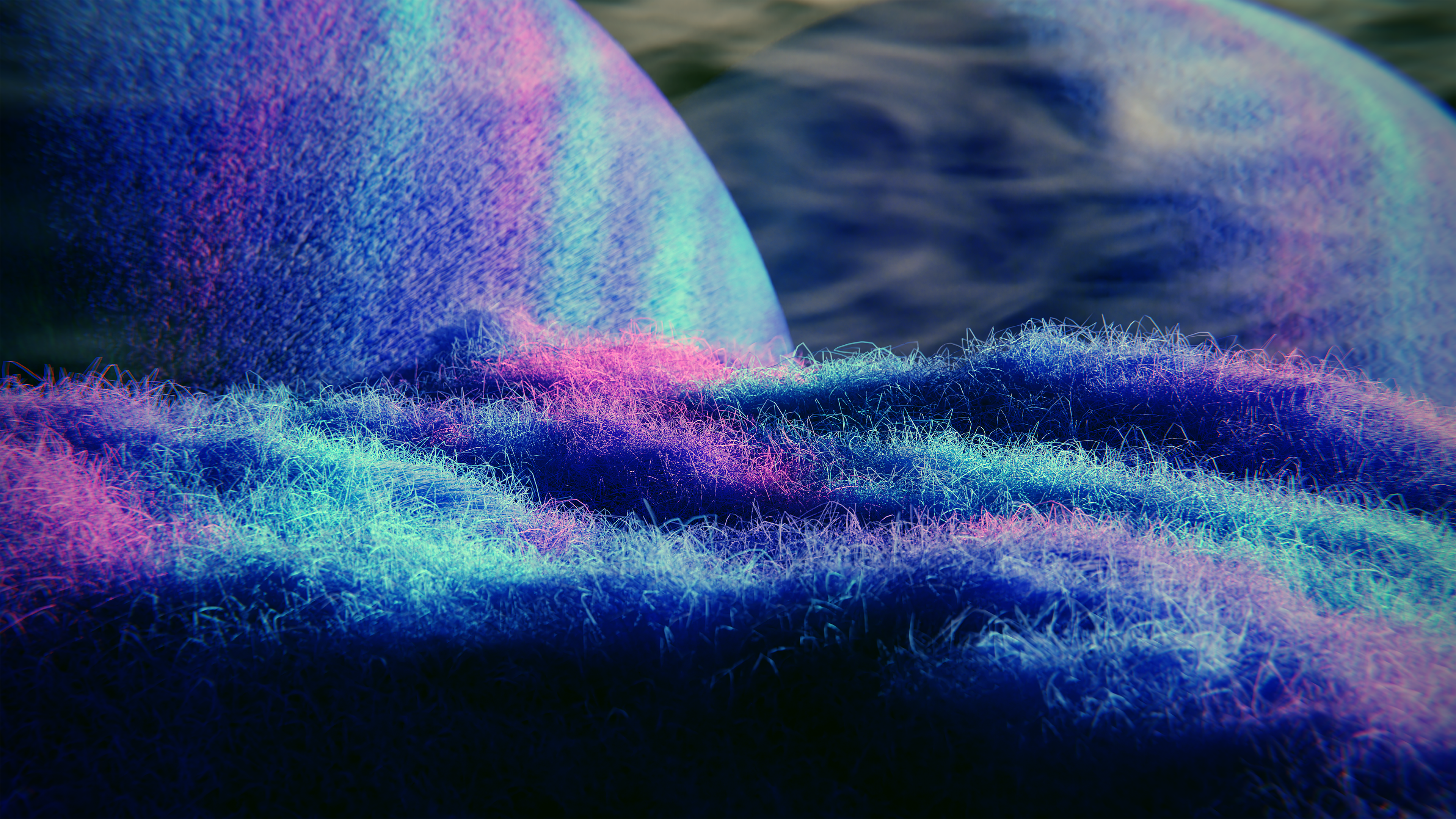 4K Abstract 3D Blender Grass Space HD Wallpaper