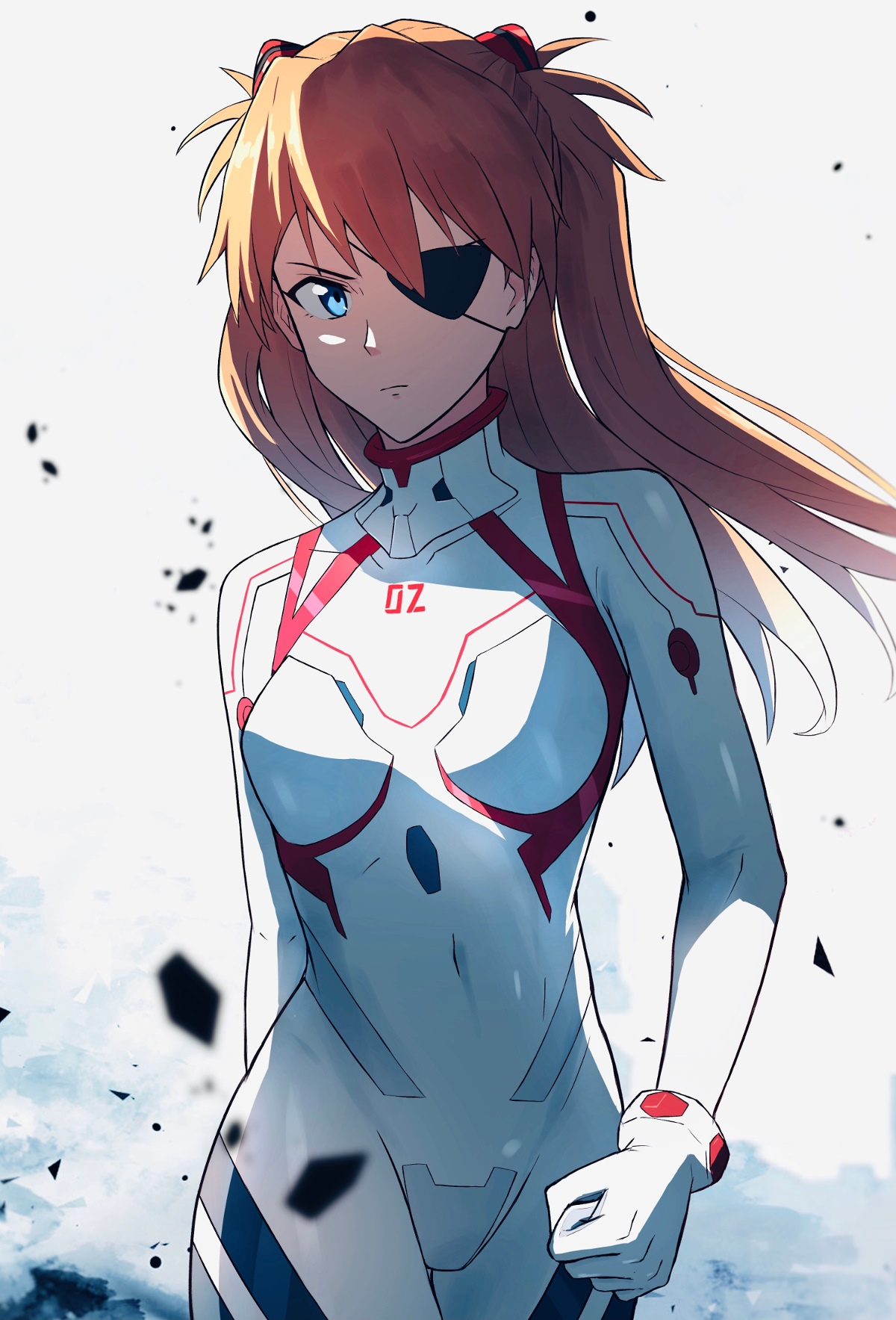 Asuka Langley Soryu in a white bodysuit HD Phone Wallpaper
