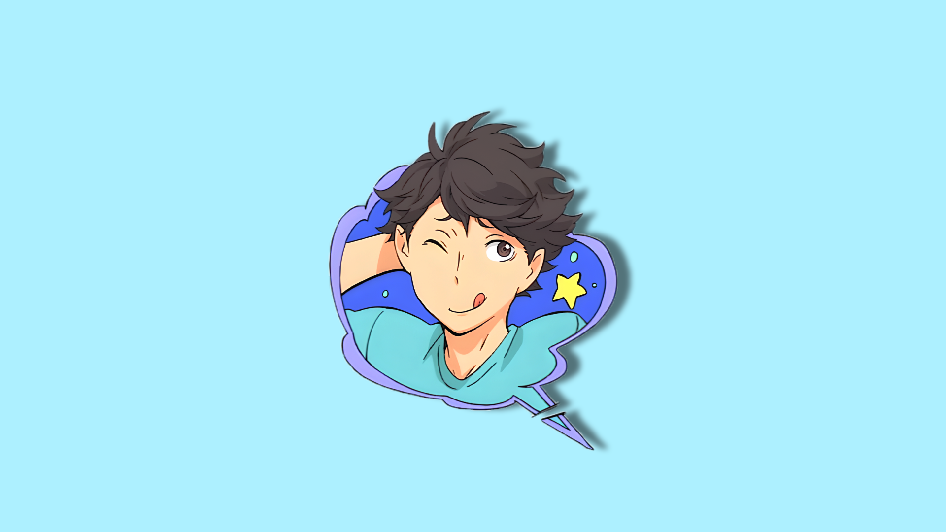 Haikyuu!! Oikawa Tohru Winking and Licking Lips HD Wallpaper