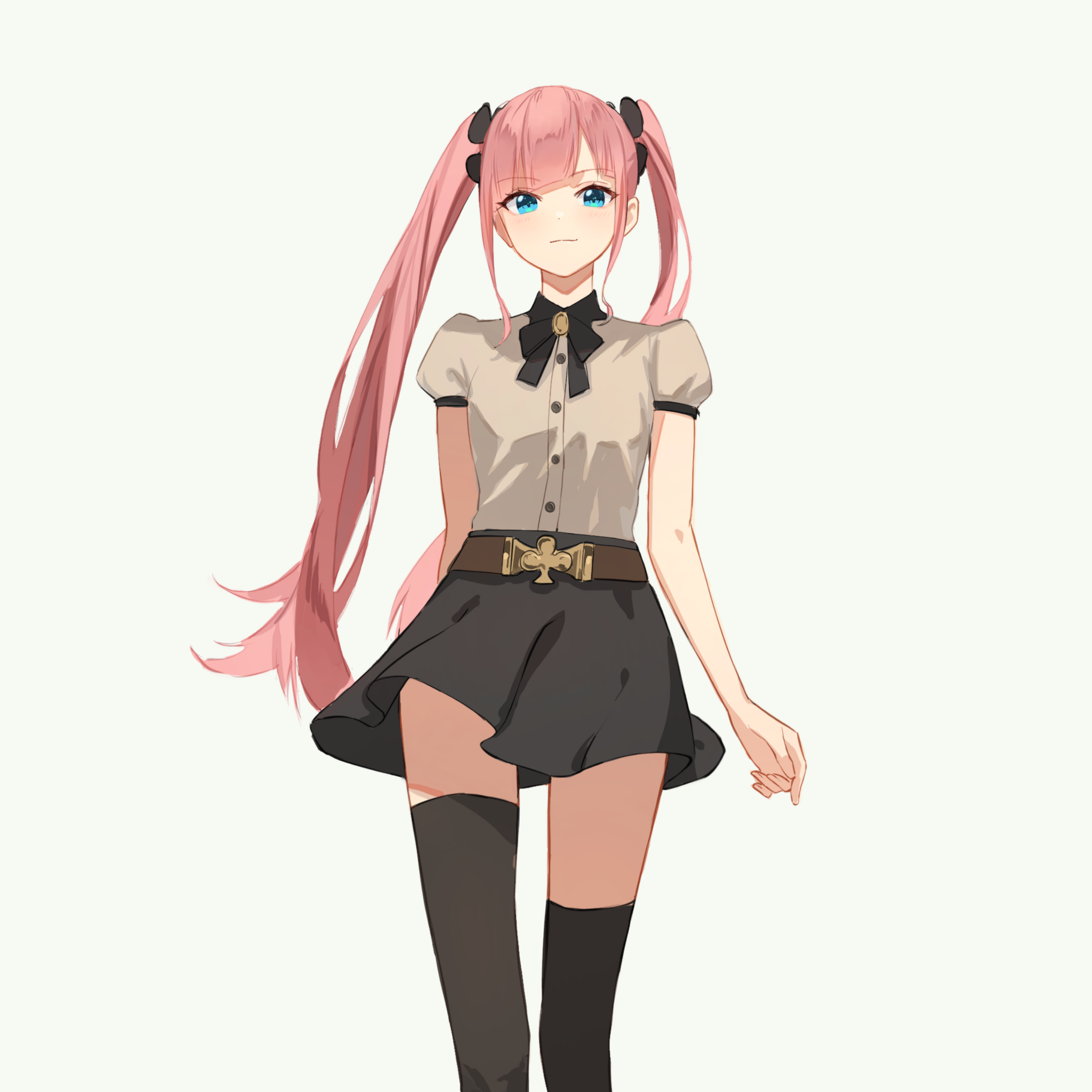 Anime girl with pink twintails and blue eyes HD Wallpaper