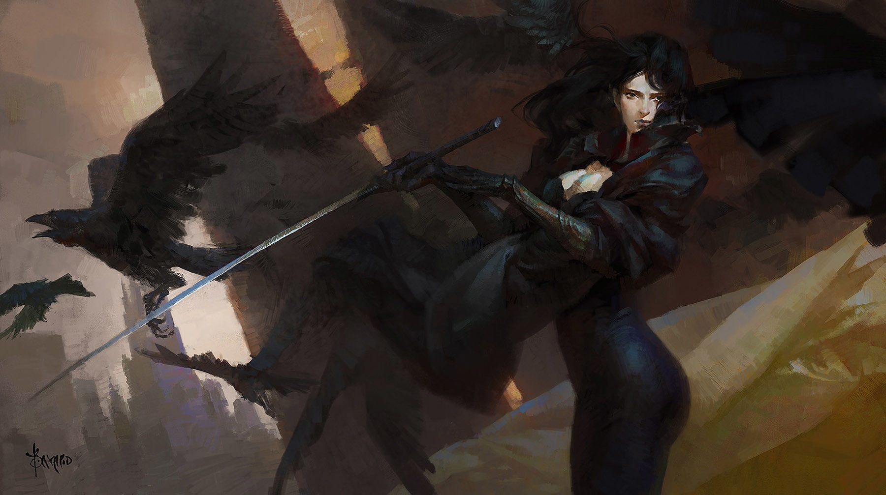 Yennefer of Vengerberg with Crows and Sword HD Wallpaper