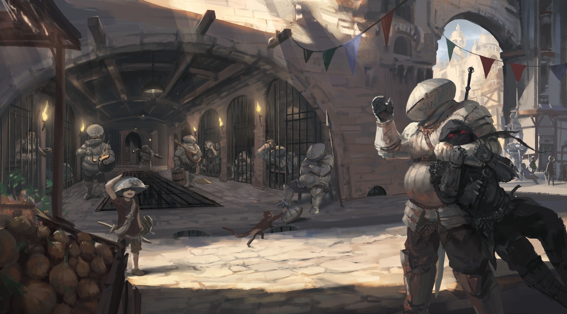 Siegward of Catarina fighting a shadowy figure HD Wallpaper
