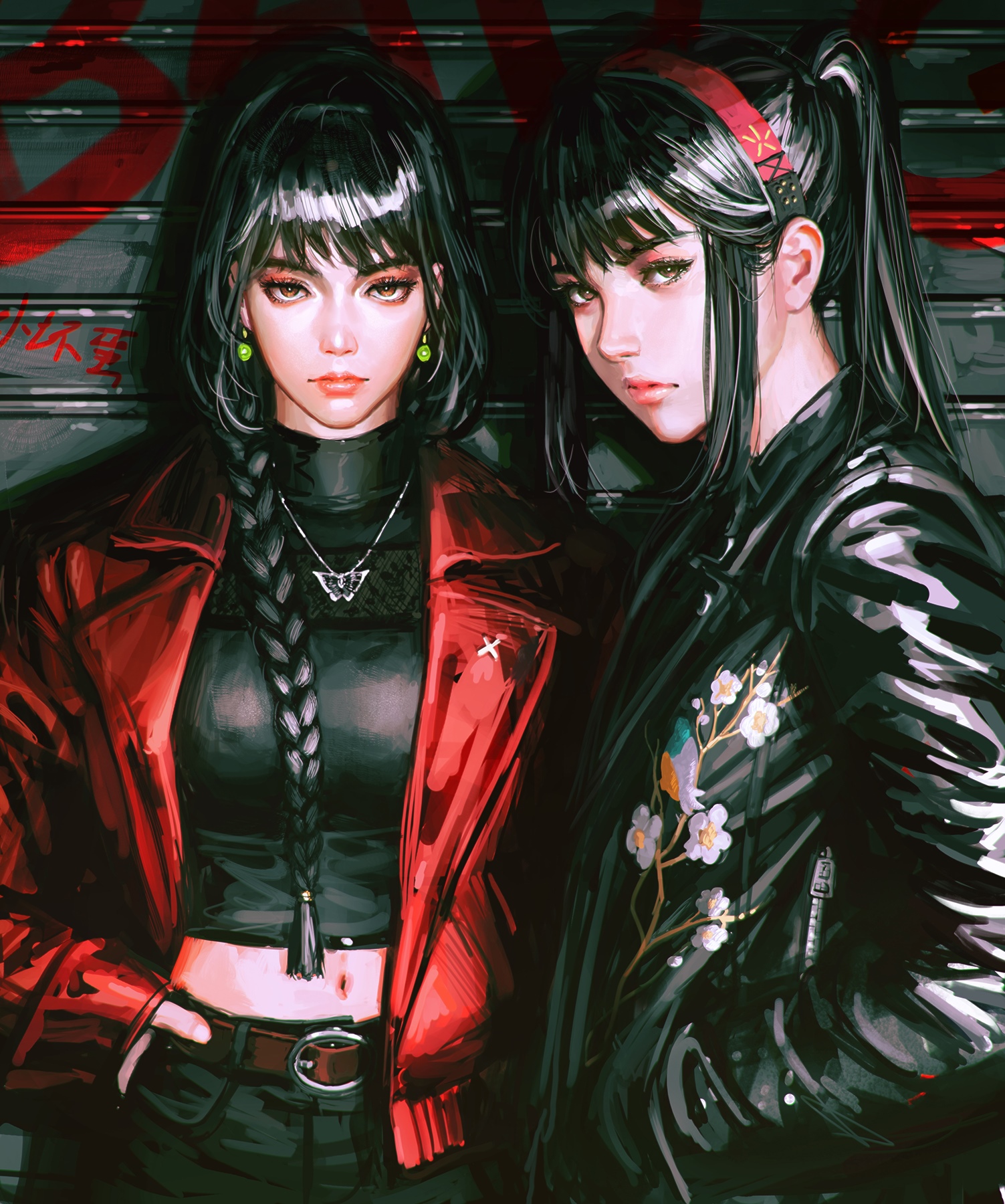 Two women in jackets by GUWEIZ HD Phone Wallpaper