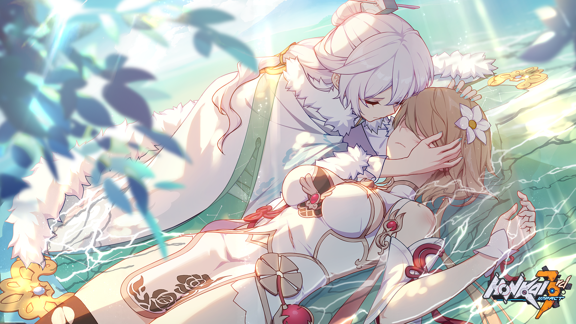 Honkai Impact: Rita Rossweisse and companion in water HD Wallpaper