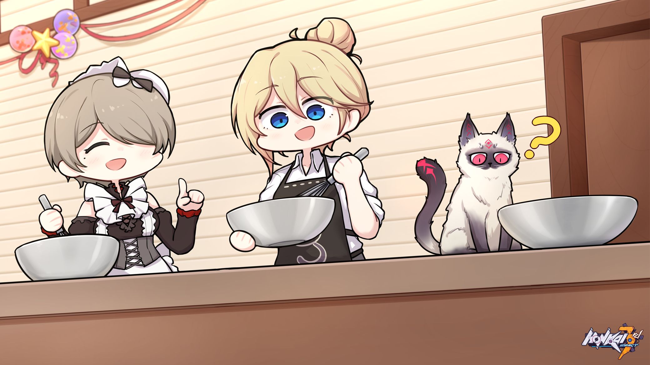 Bianka Ataegina and Rita Rossweisse baking in Honkai Impact 3rd HD Wallpaper