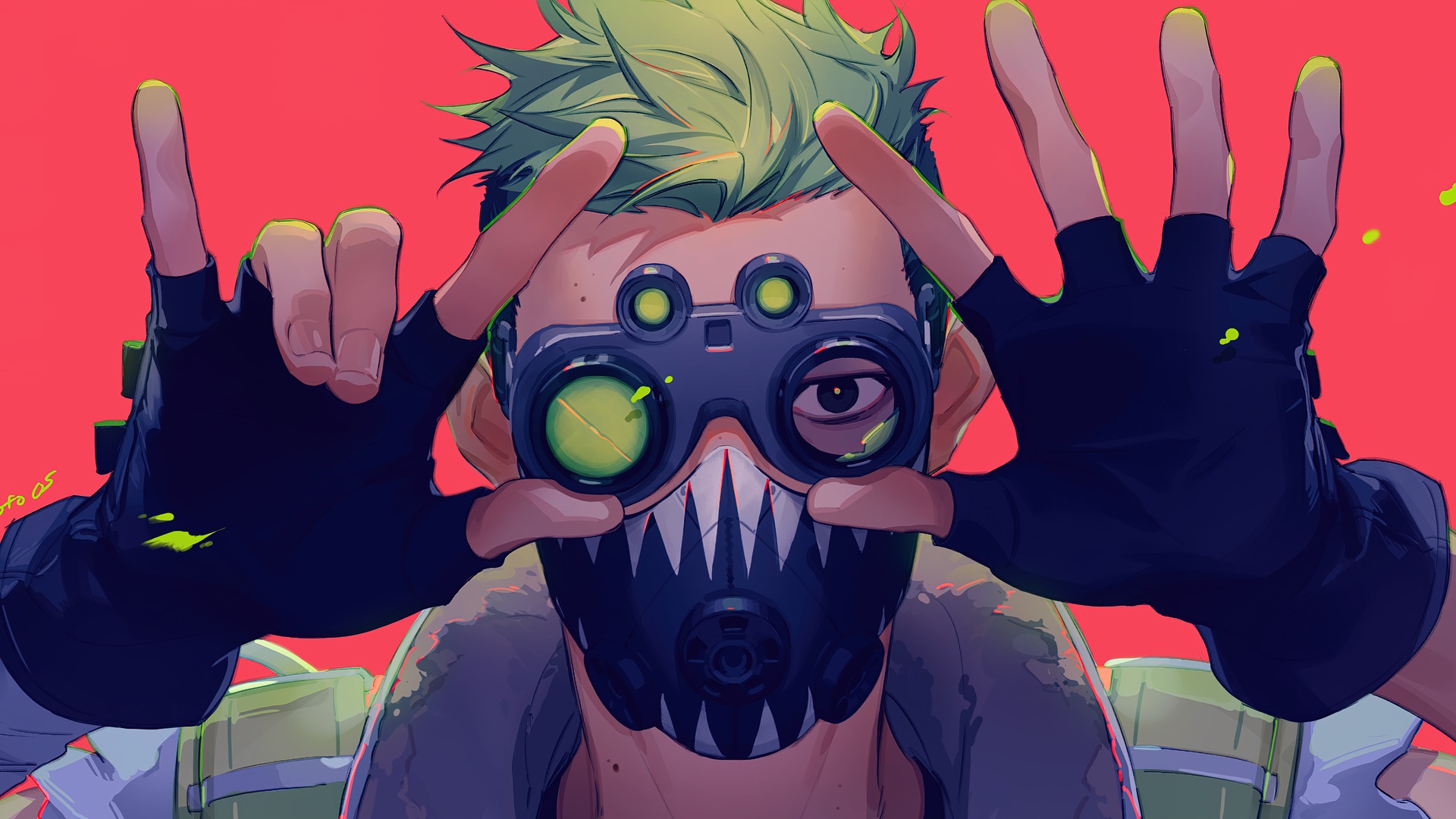 Octane from Apex Legends with goggles and mask HD Wallpaper
