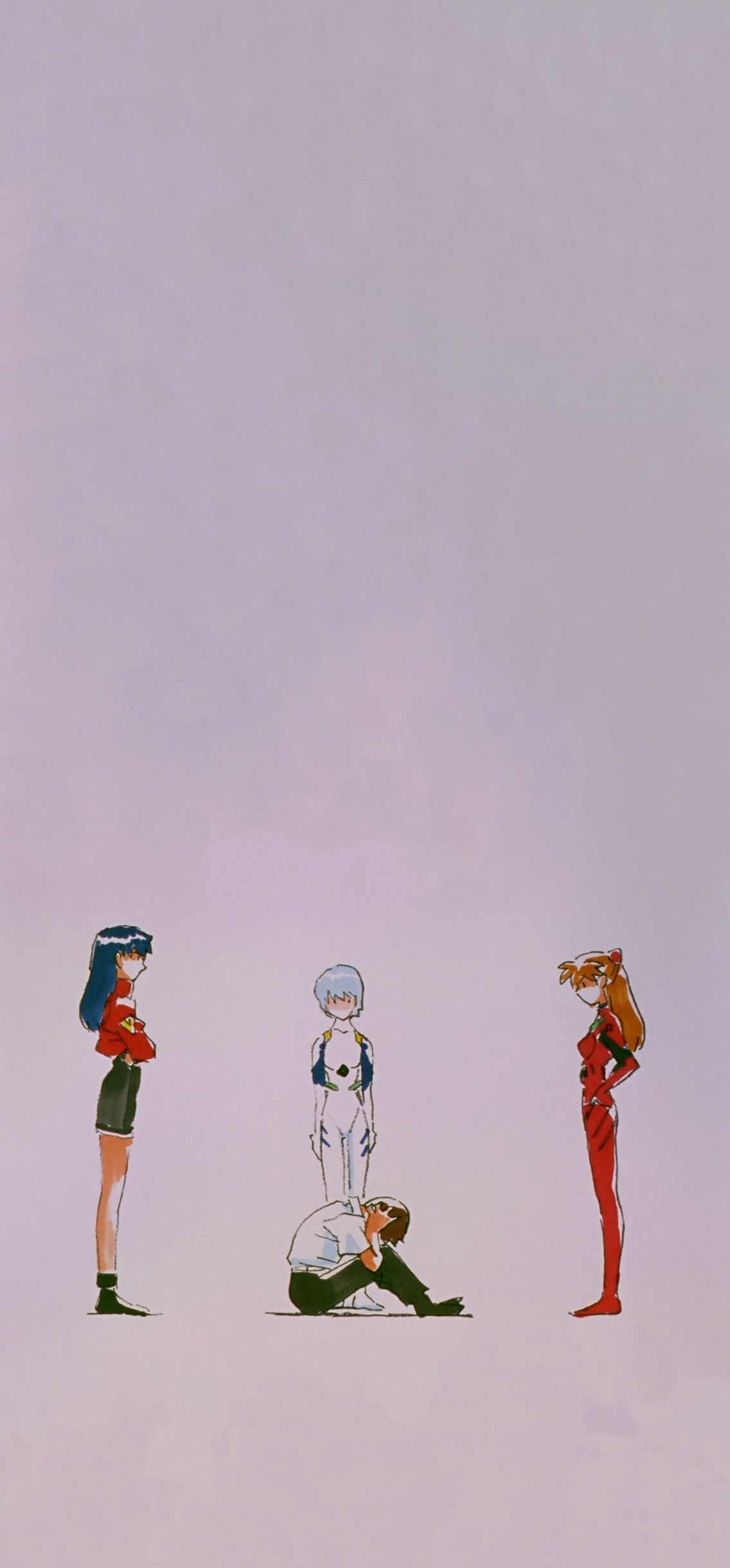 Neon Genesis Evangelion: Shinji, Rei, and Asuka HD Phone Wallpaper