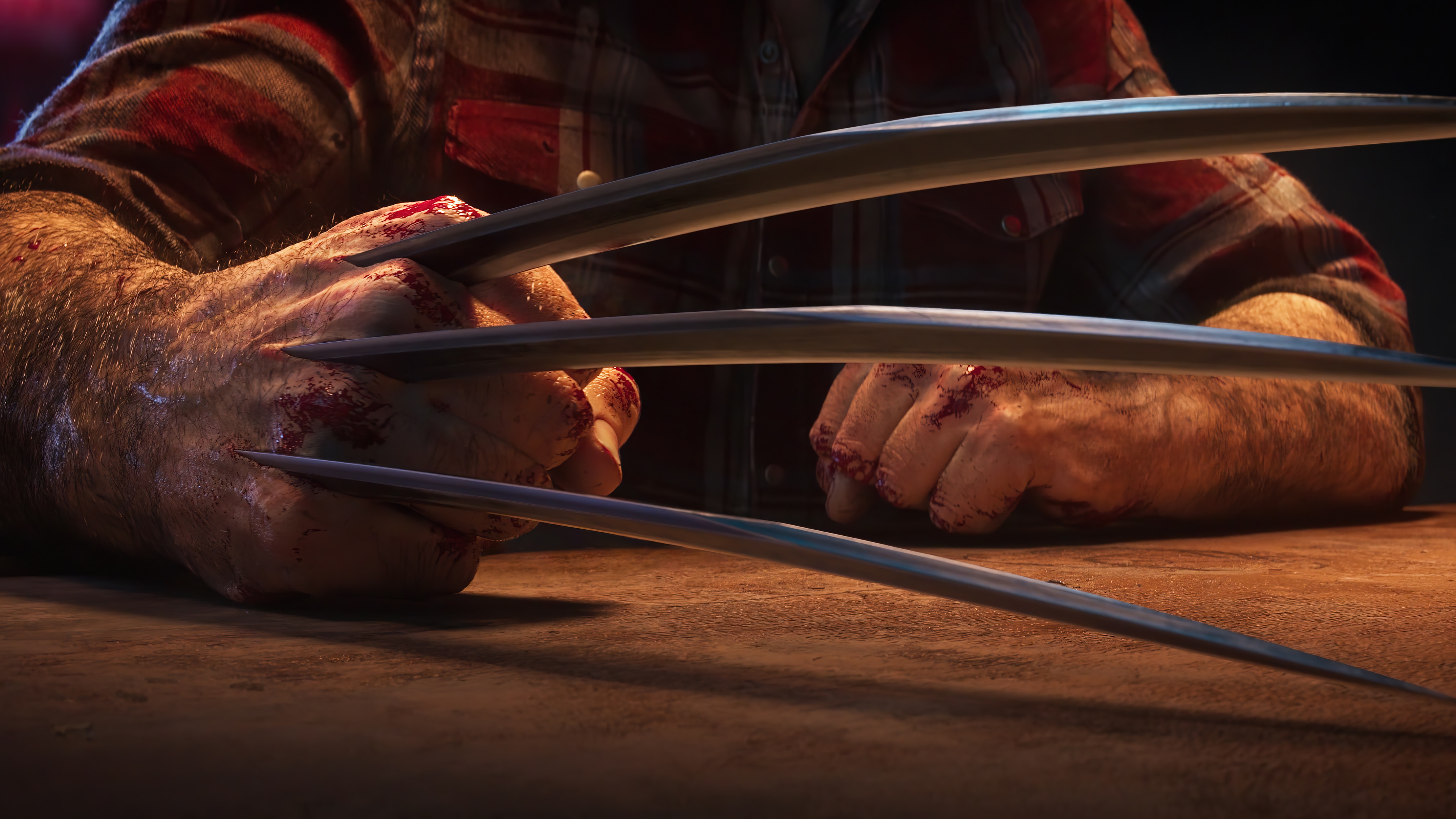 4K Wolverine with bloody claws HD Wallpaper