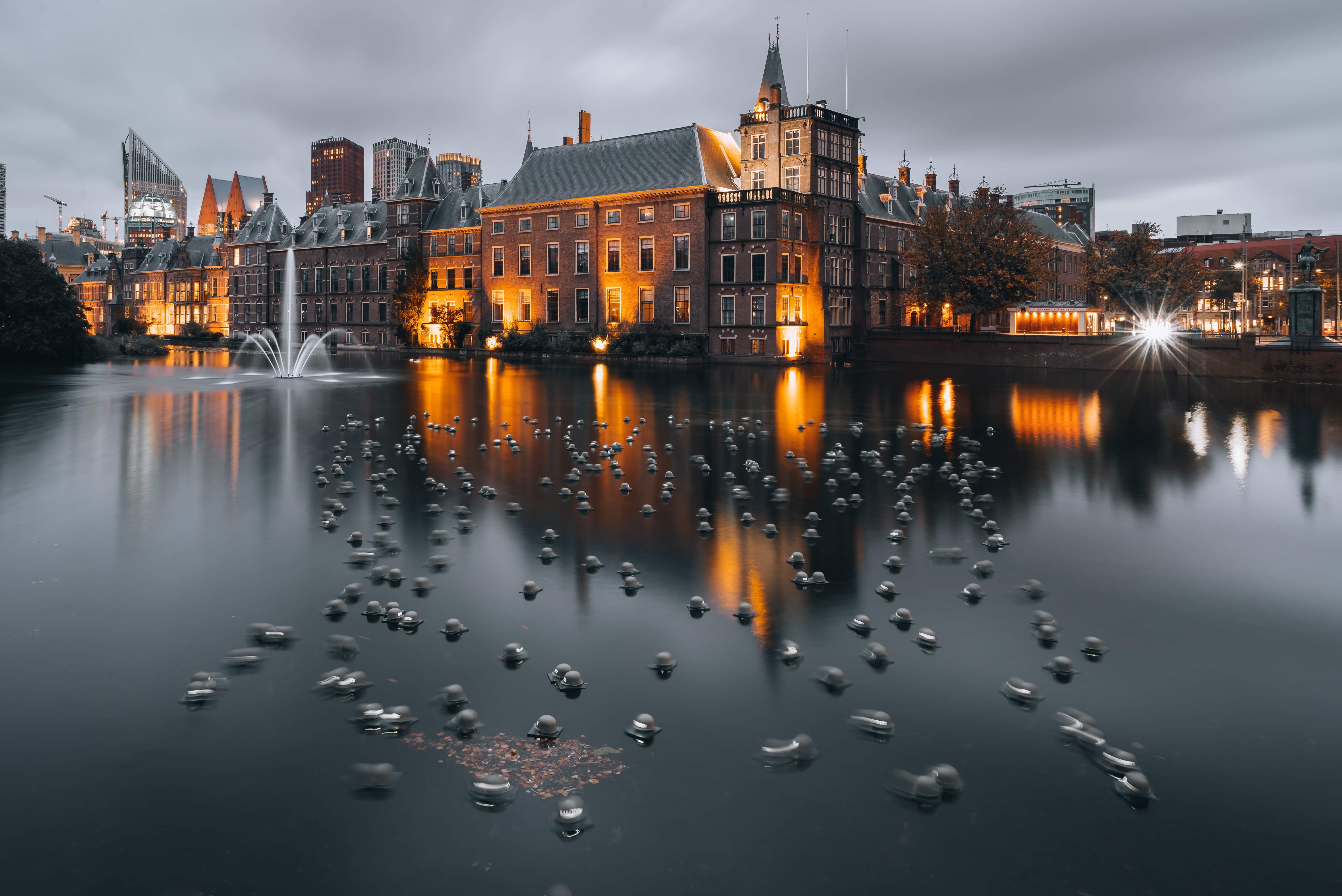 4K Cityscape of Den Haag, Netherlands at Dusk HD Wallpaper