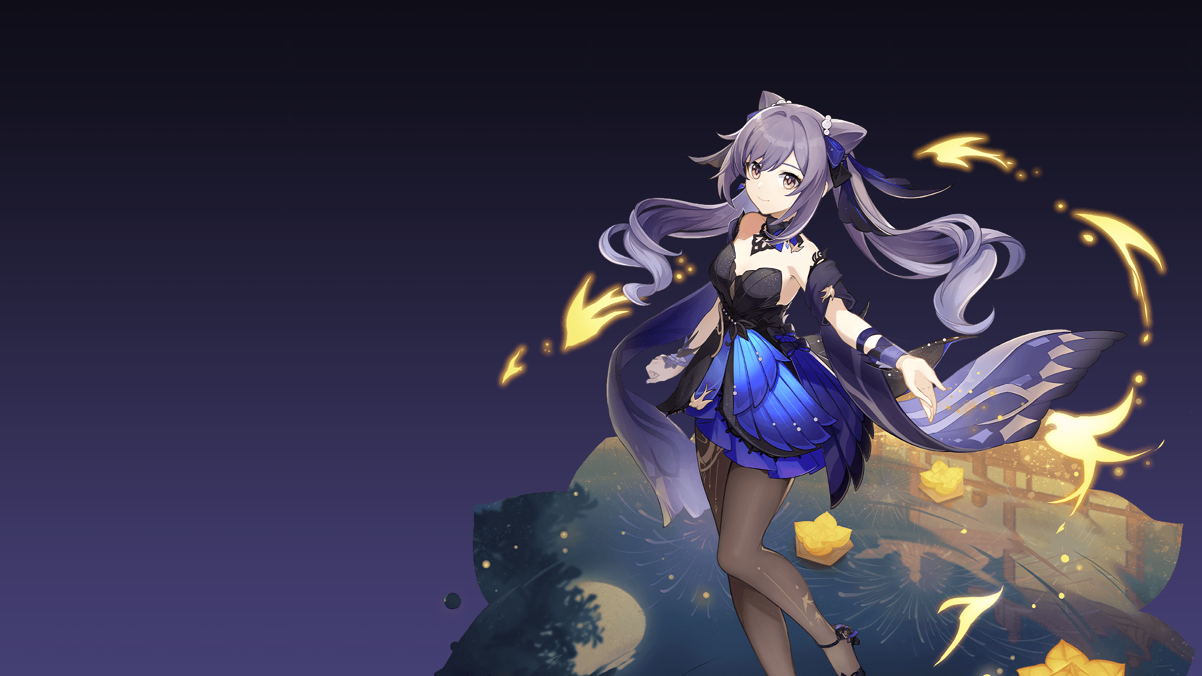 Keqing from Genshin Impact HD Wallpaper