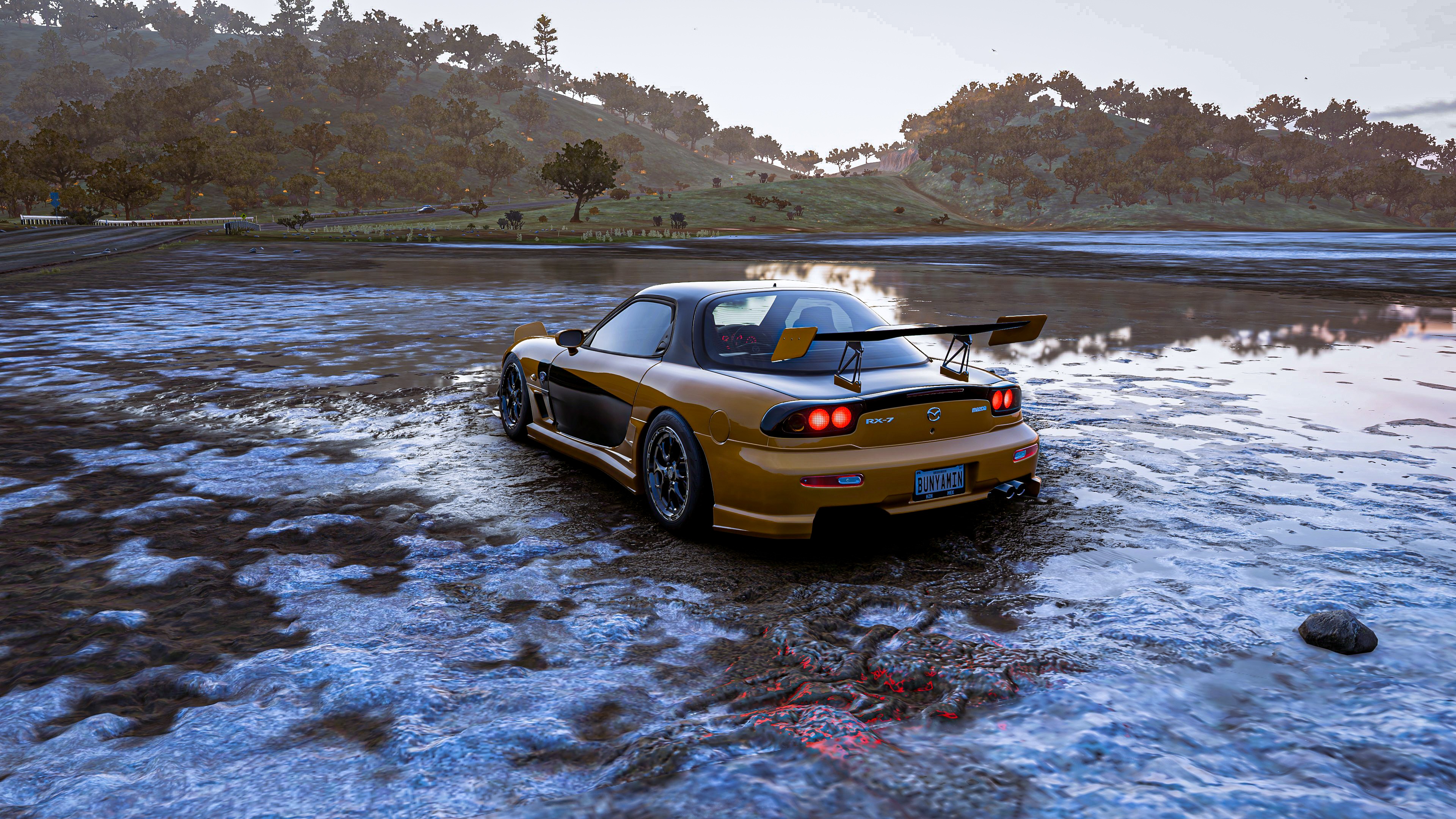 4K Forza Horizon 5 Mazda RX-7 on a wet surface HD Wallpaper