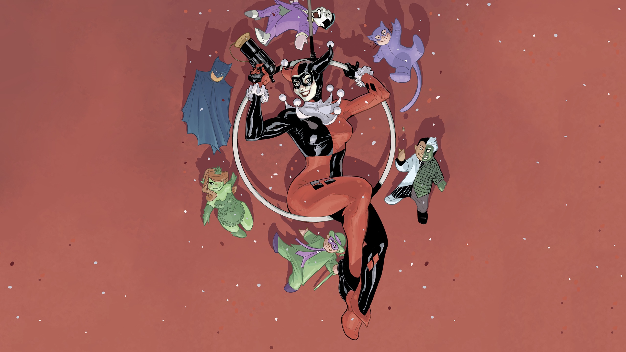 Harley Quinn and Batman villains HD Wallpaper