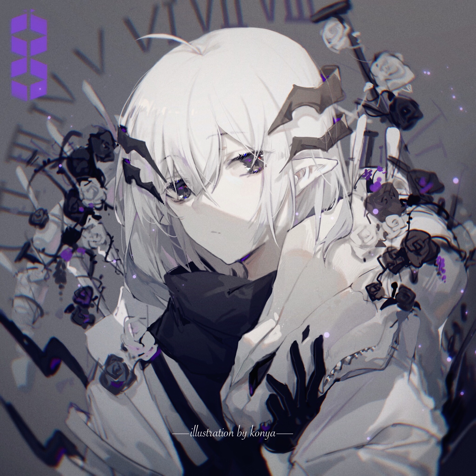 Anime character with white hair and pointy ears HD Wallpaper