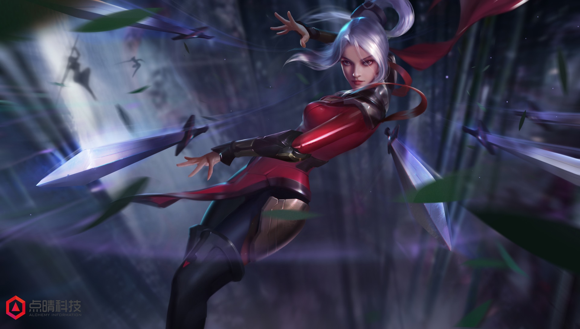 Fantasy girl with swords in digital art HD Wallpaper