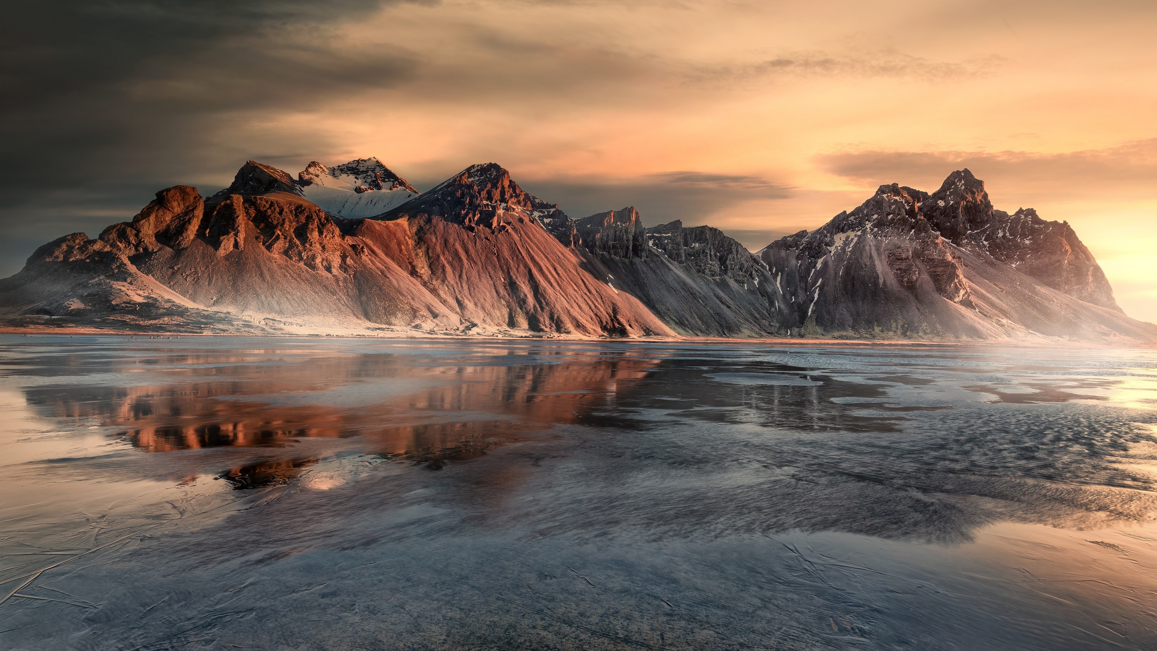 4K Vestrahorn Iceland Mountains Reflection Landscape HD Wallpaper