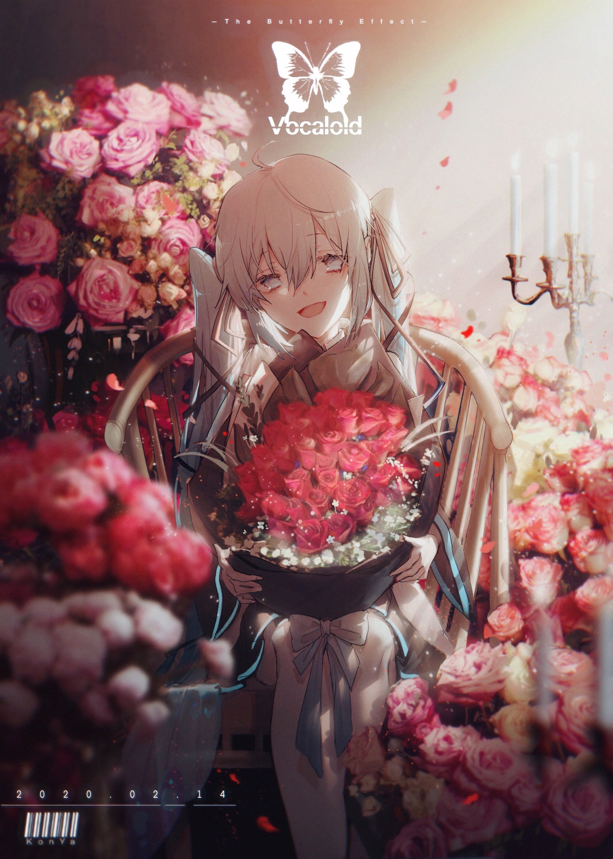 Vocaloid Hatsune Miku with Roses HD Phone Wallpaper