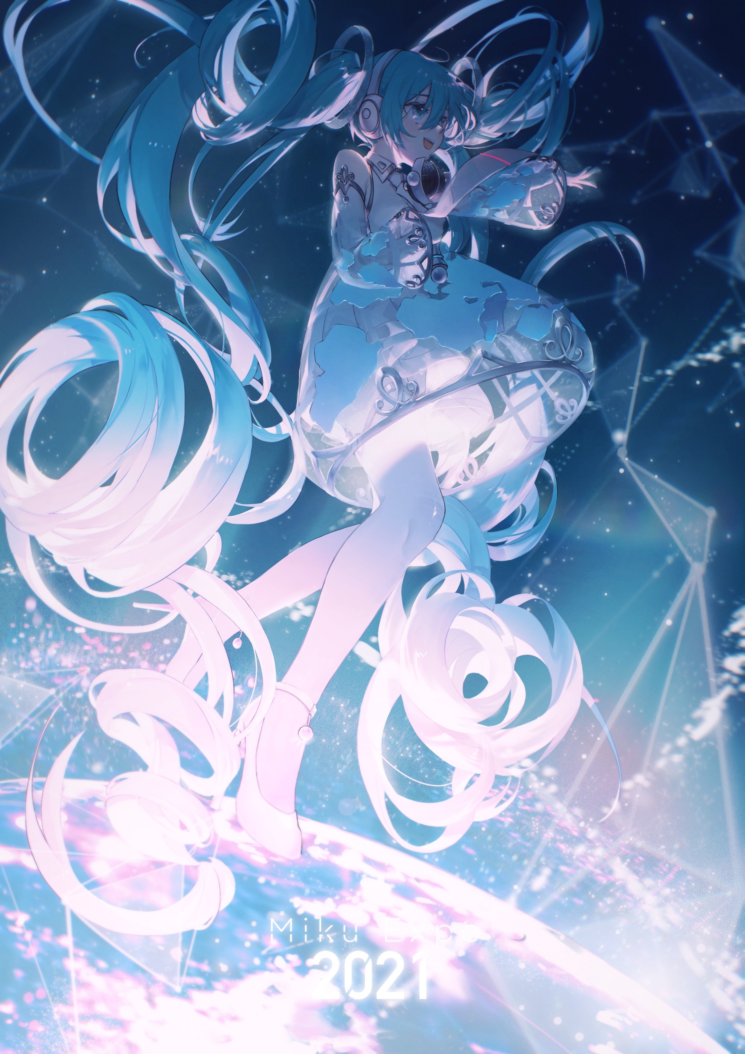 Hatsune Miku 2021 Earth Digital Art HD Phone Wallpaper