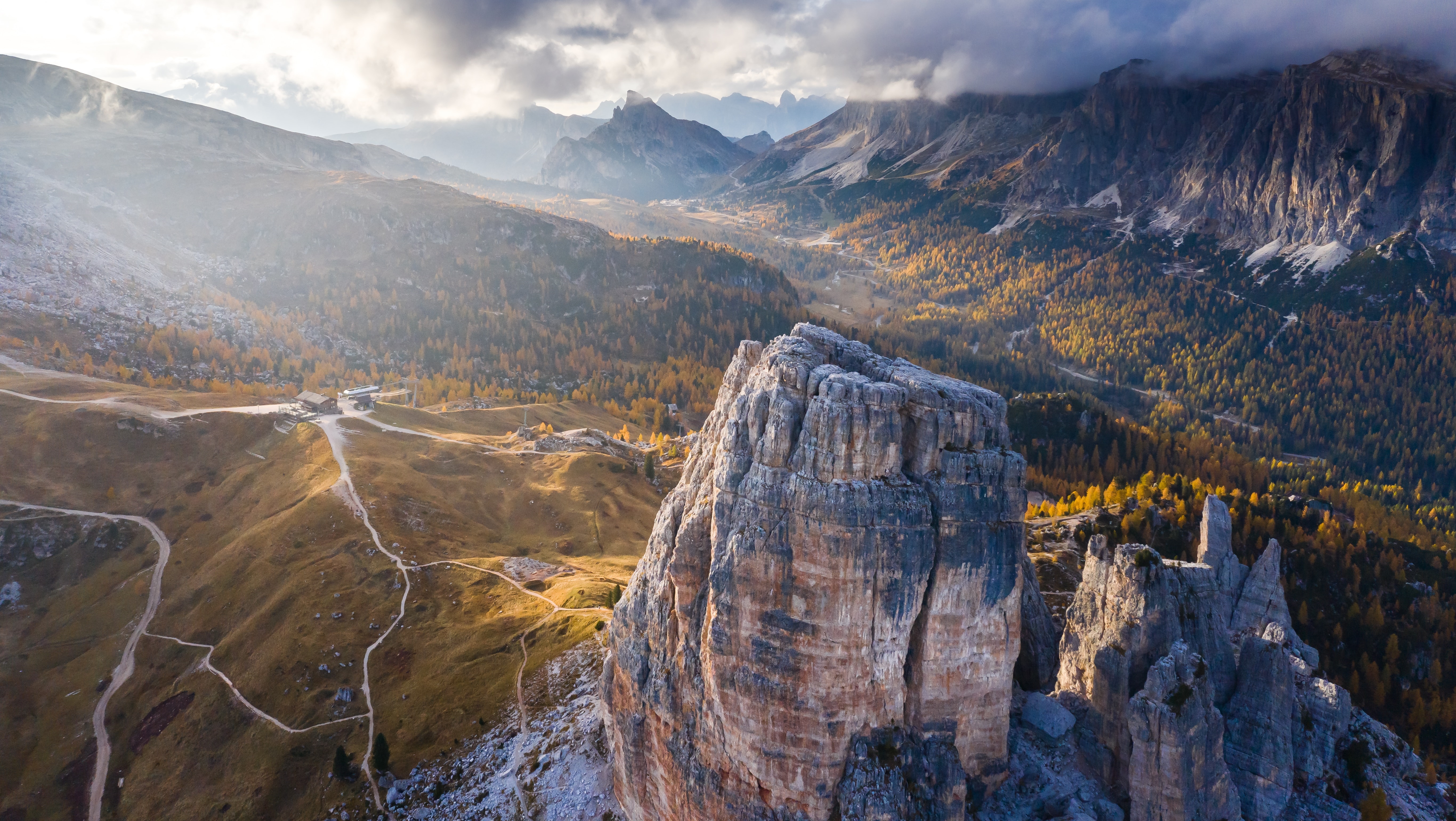 4K Dolomites Rock Formation Landscape HD Wallpaper