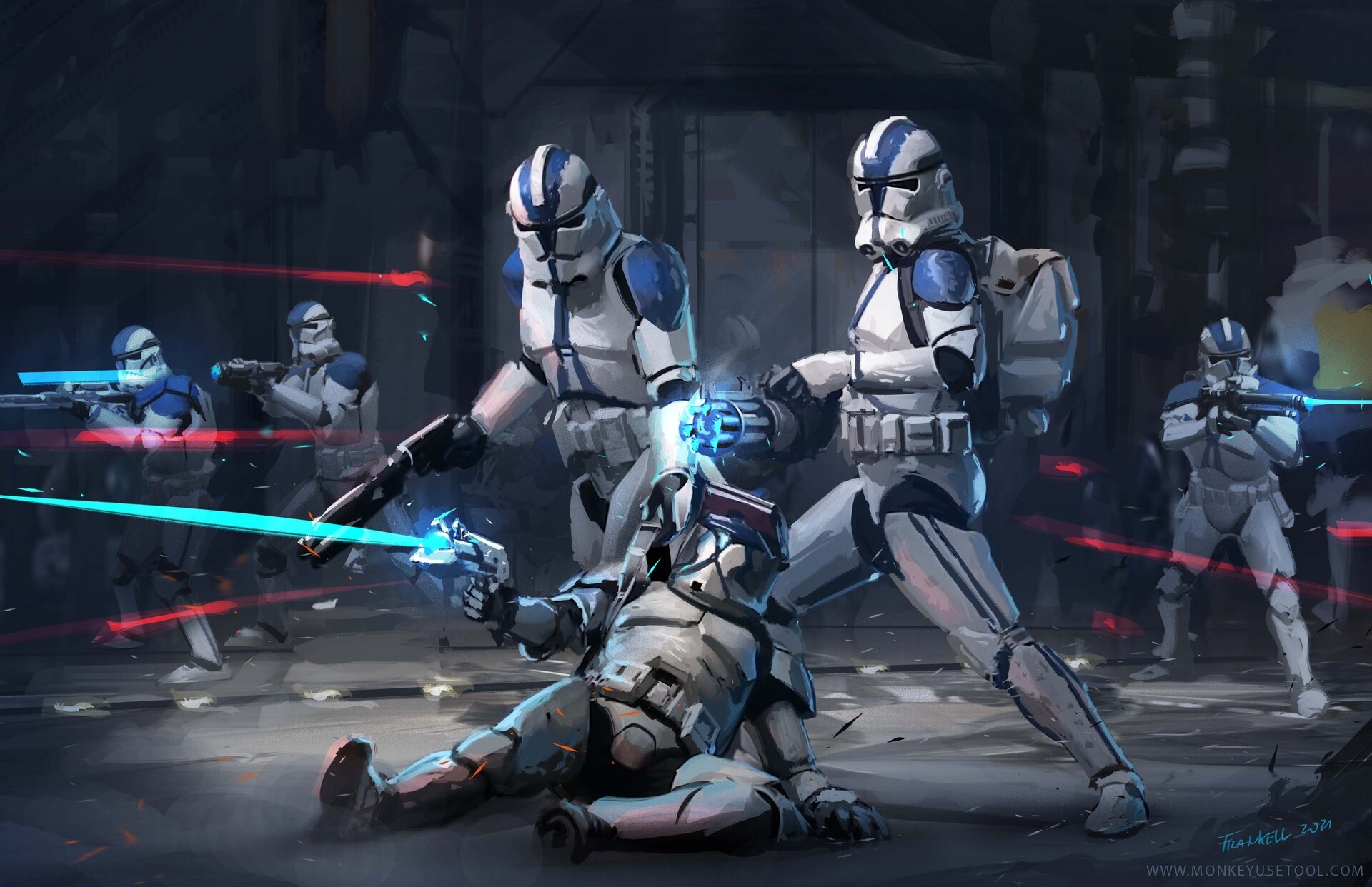 Star Wars Clone Troopers in Battle HD Wallpaper