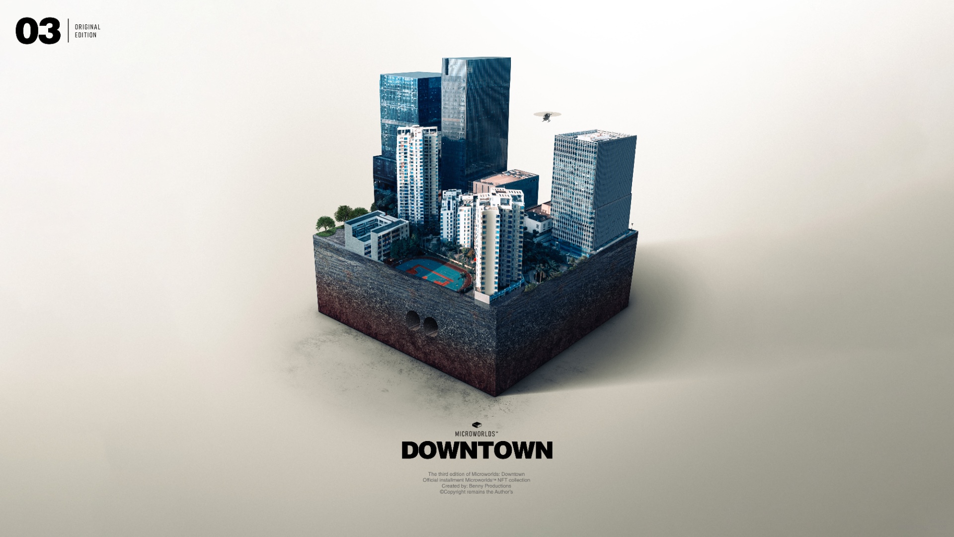 Microworlds Downtown 3D City Model HD Wallpaper