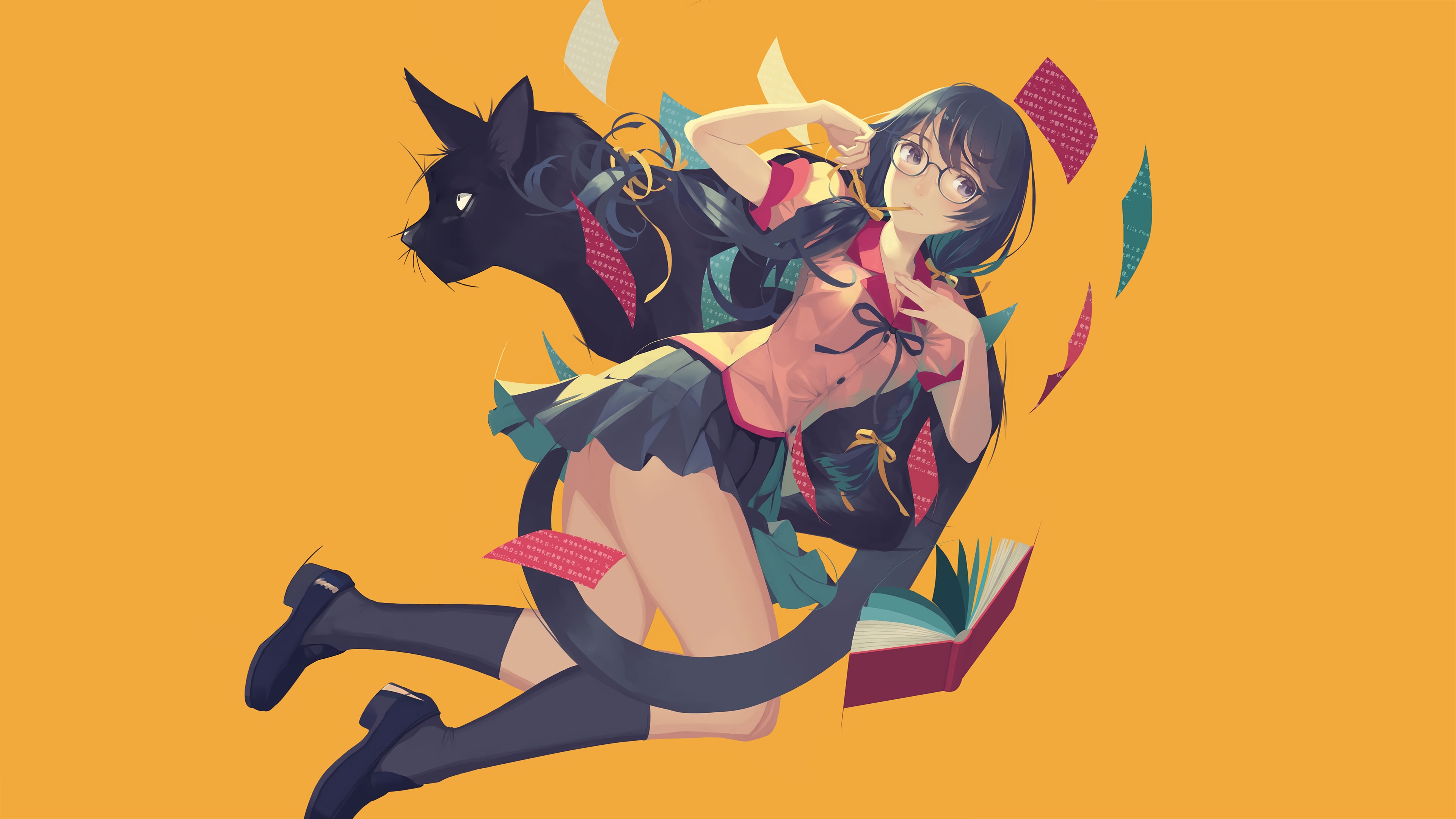 4K Vofan Monogatari Series Hanekawa Tsubasa HD Wallpaper