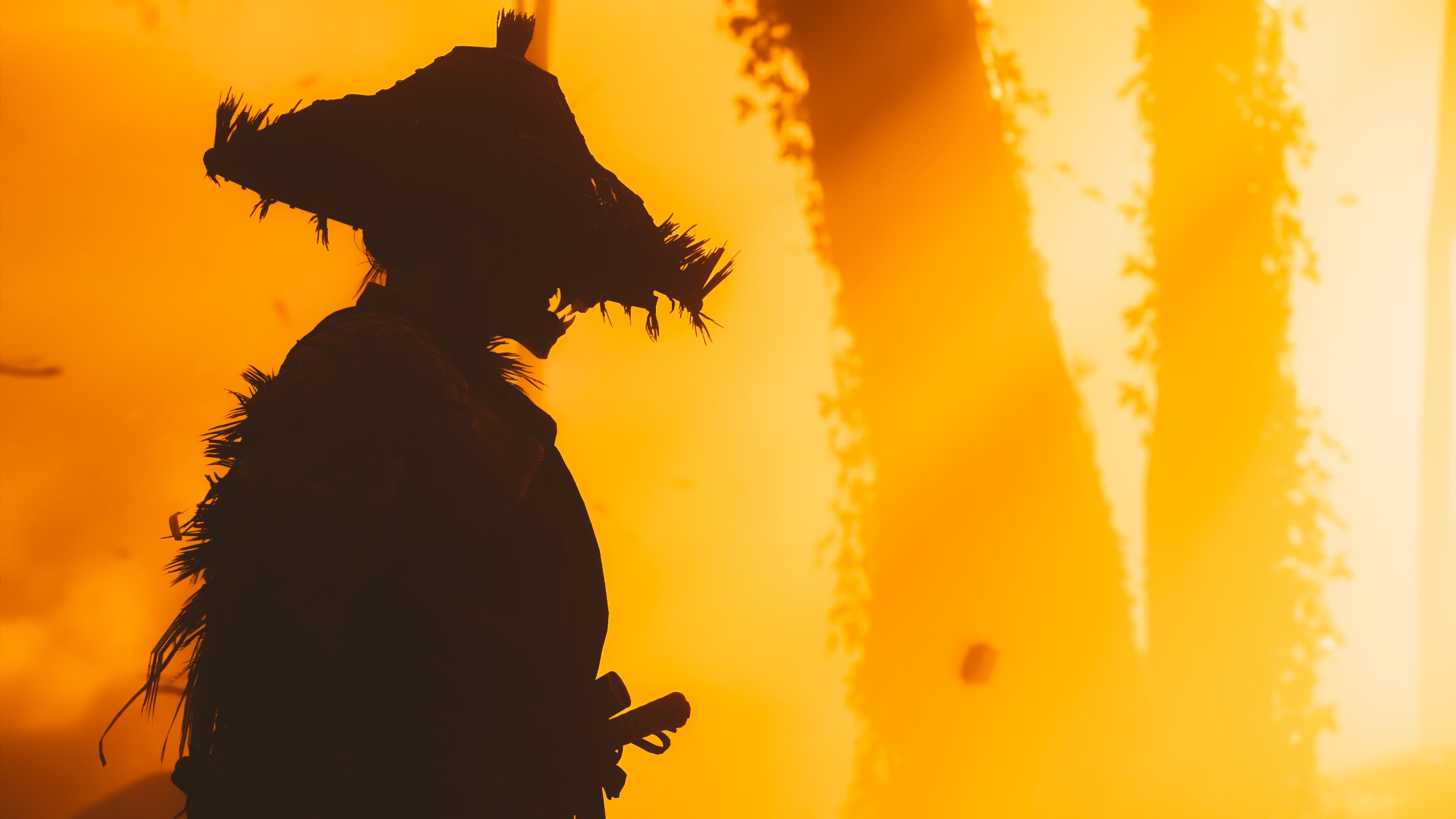 Ghost of Tsushima 4K Samurai Silhouette HD Wallpaper