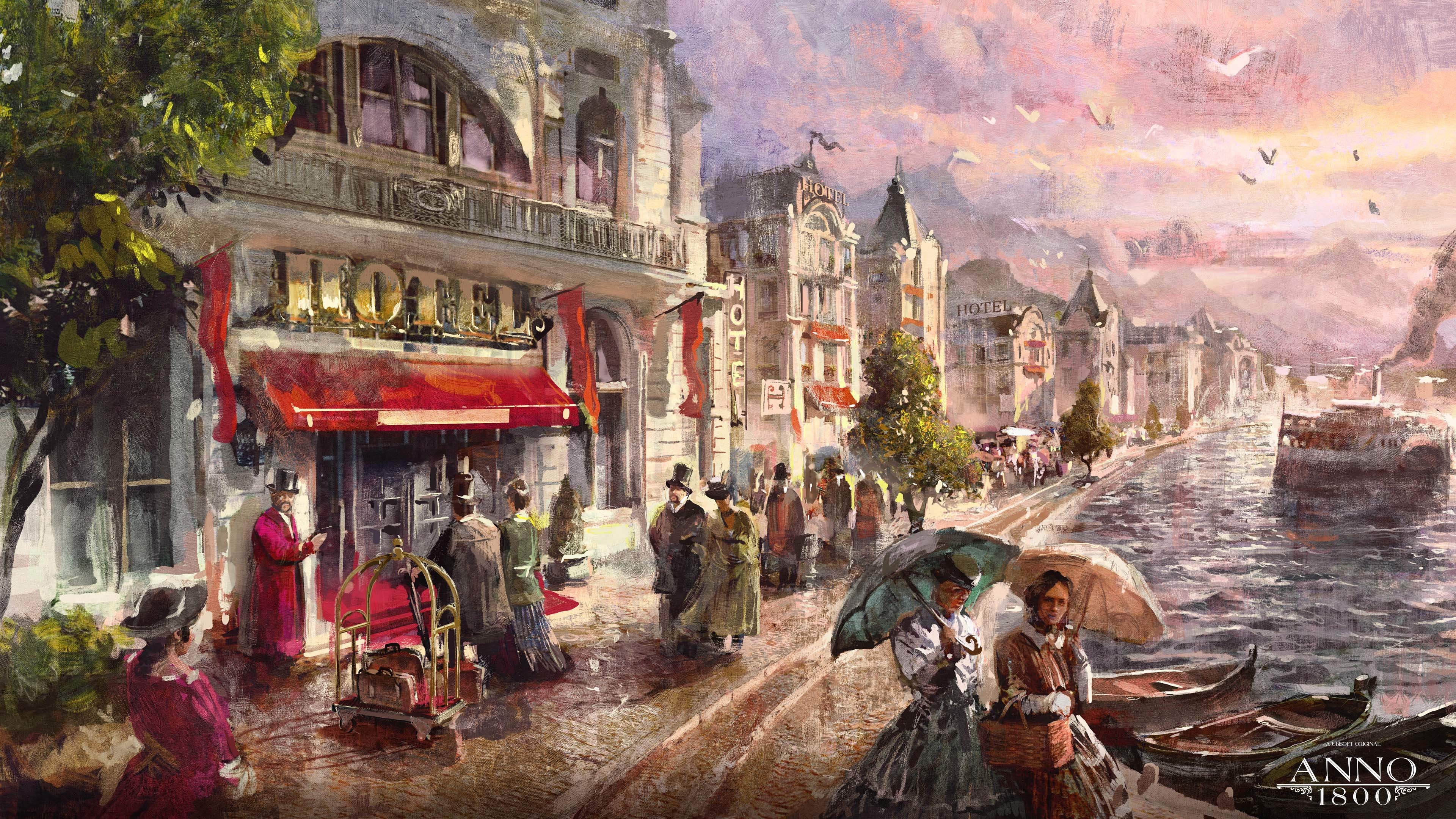 Anno 1800 Riverside Hotel Concept Art HD Wallpaper