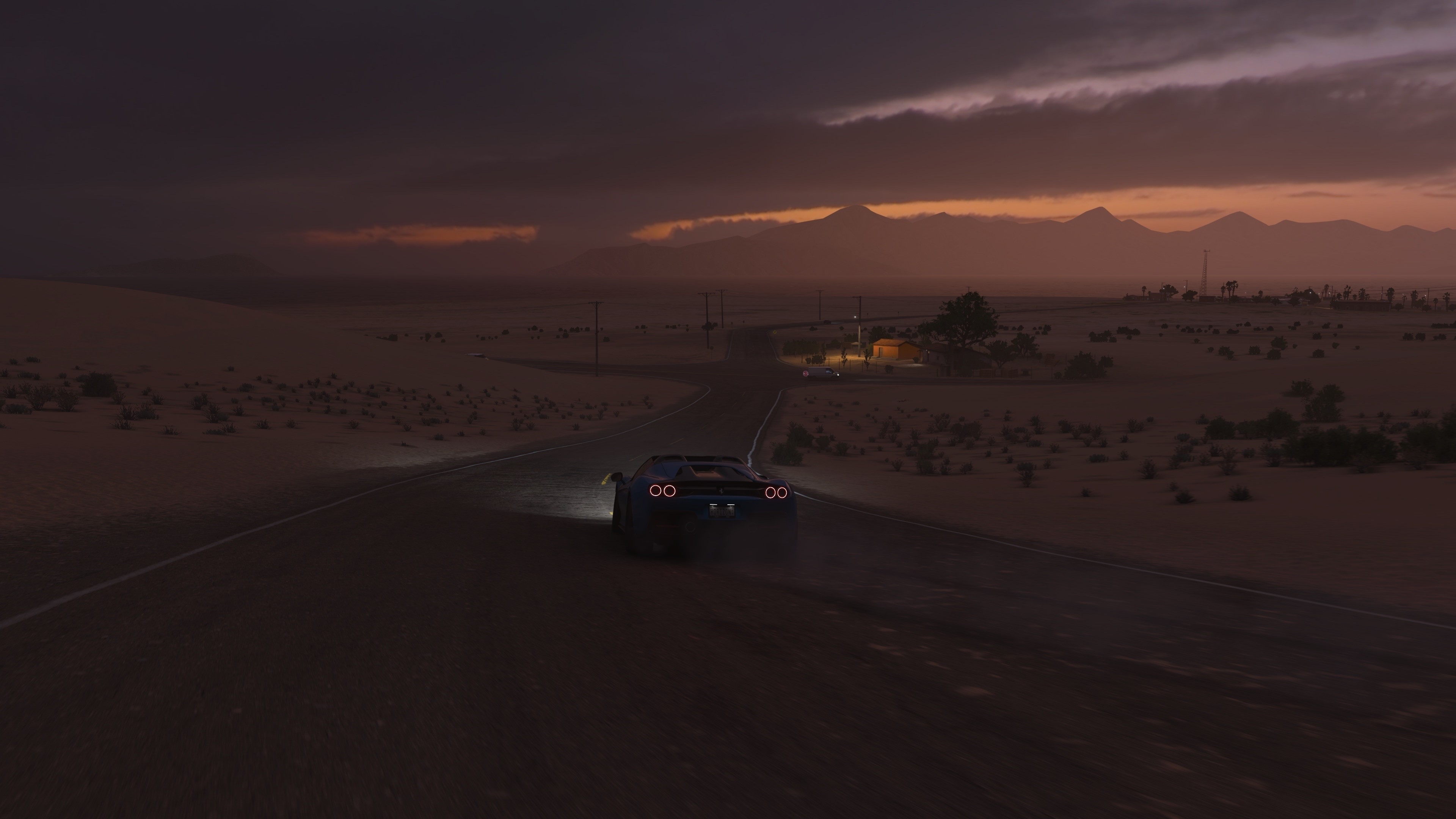 4K Forza Horizon 5 car driving at dusk HD Wallpaper