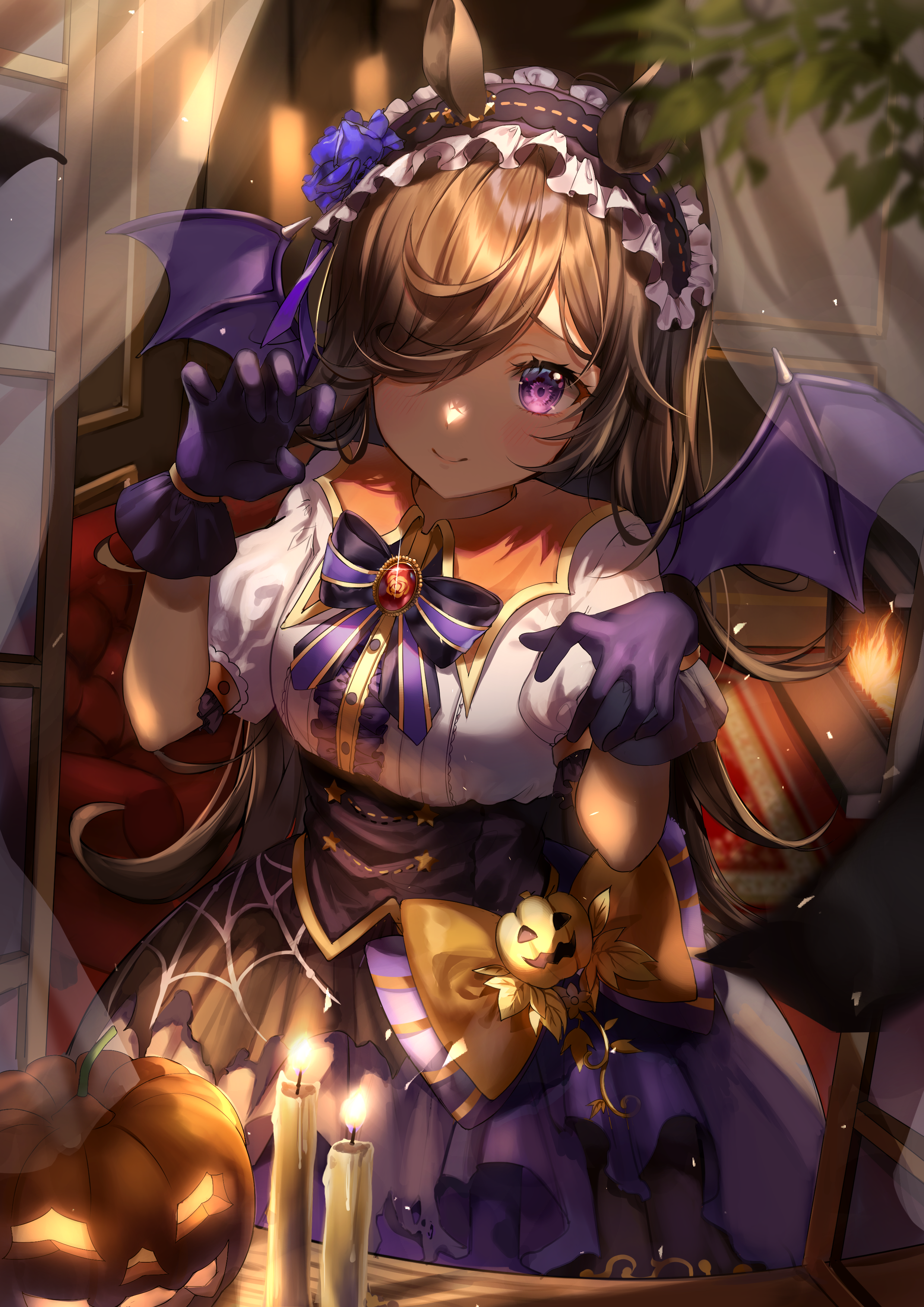 Rice Shower in Halloween Costume with Bat Wings HD Phone Wallpaper