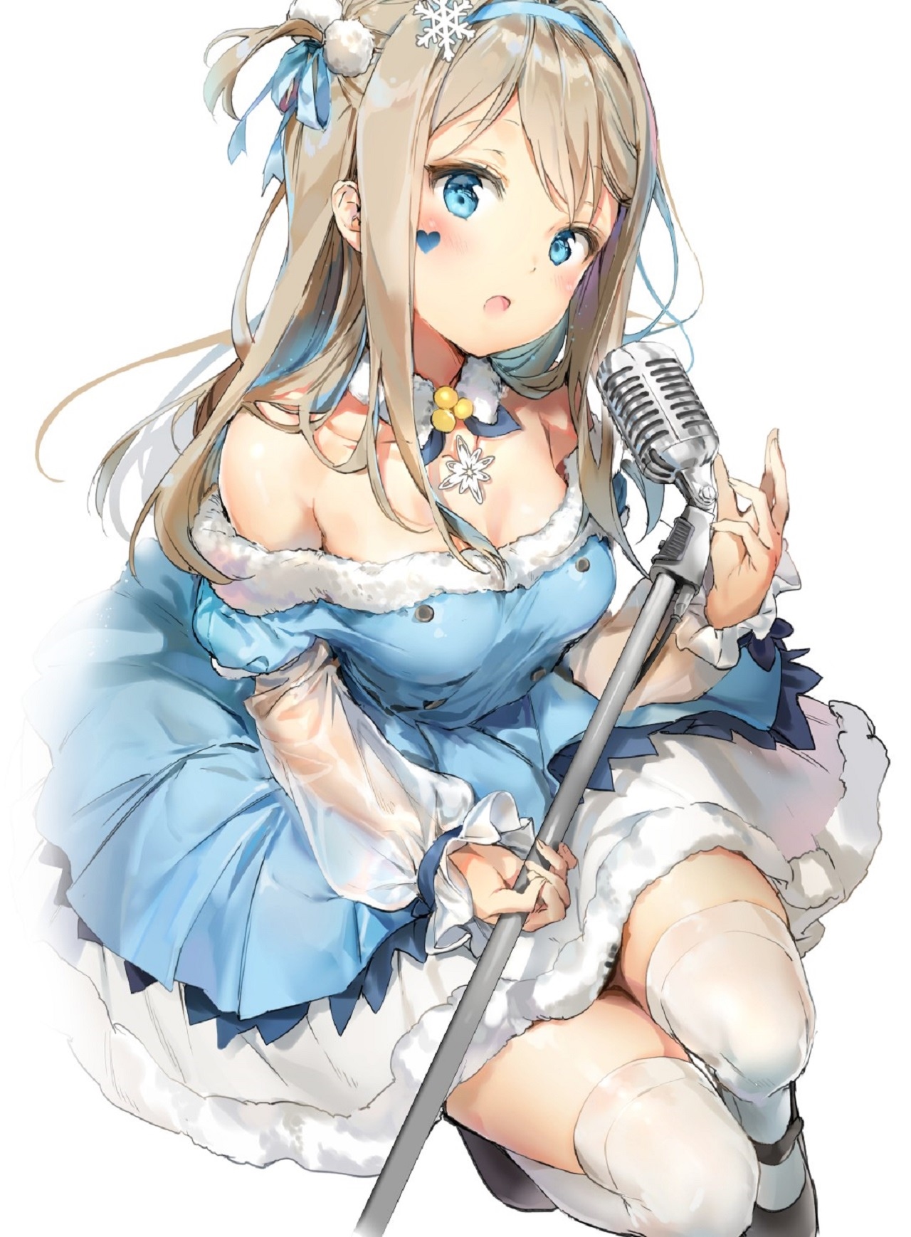 Suomi from Girls Frontline singing into a microphone HD Phone Wallpaper