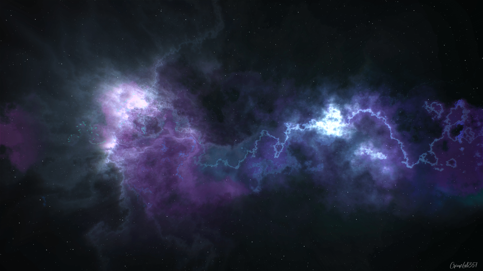 Digital art of a colorful nebula in space HD Wallpaper