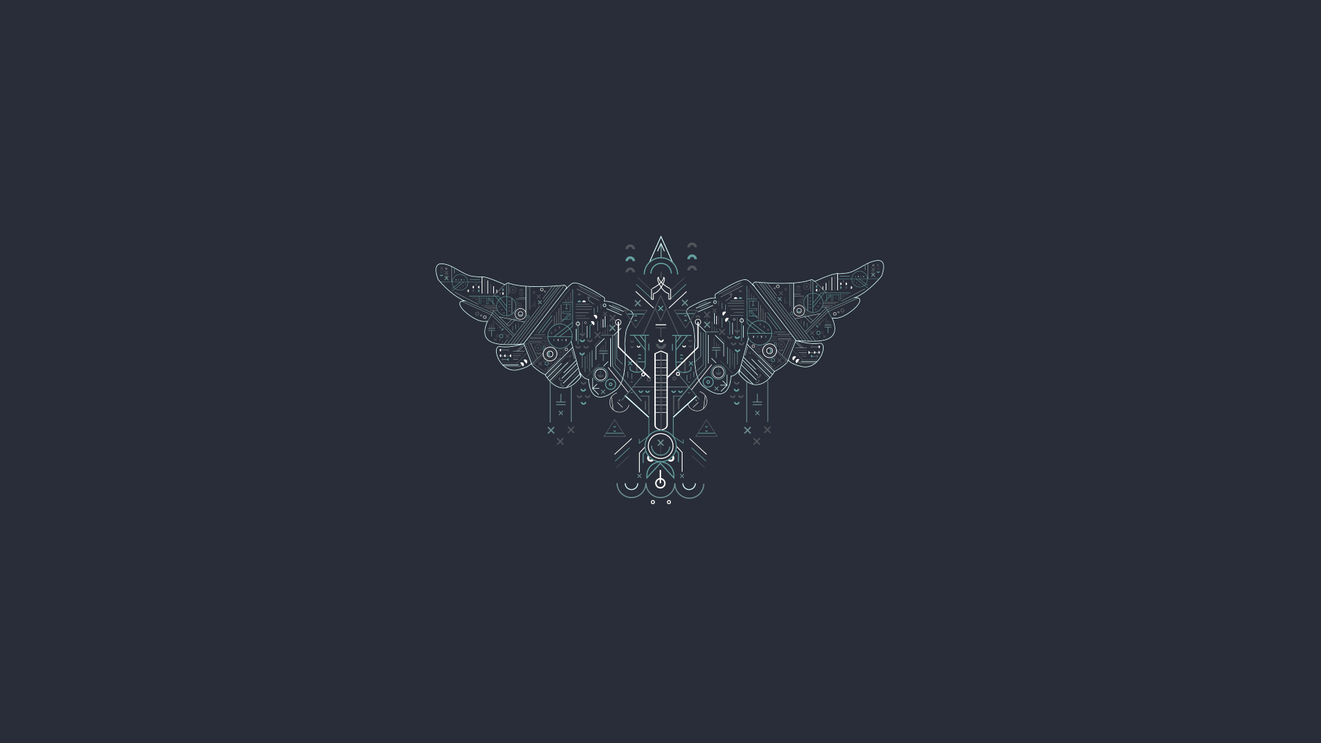 Minimalist geometric bird artwork HD Wallpaper