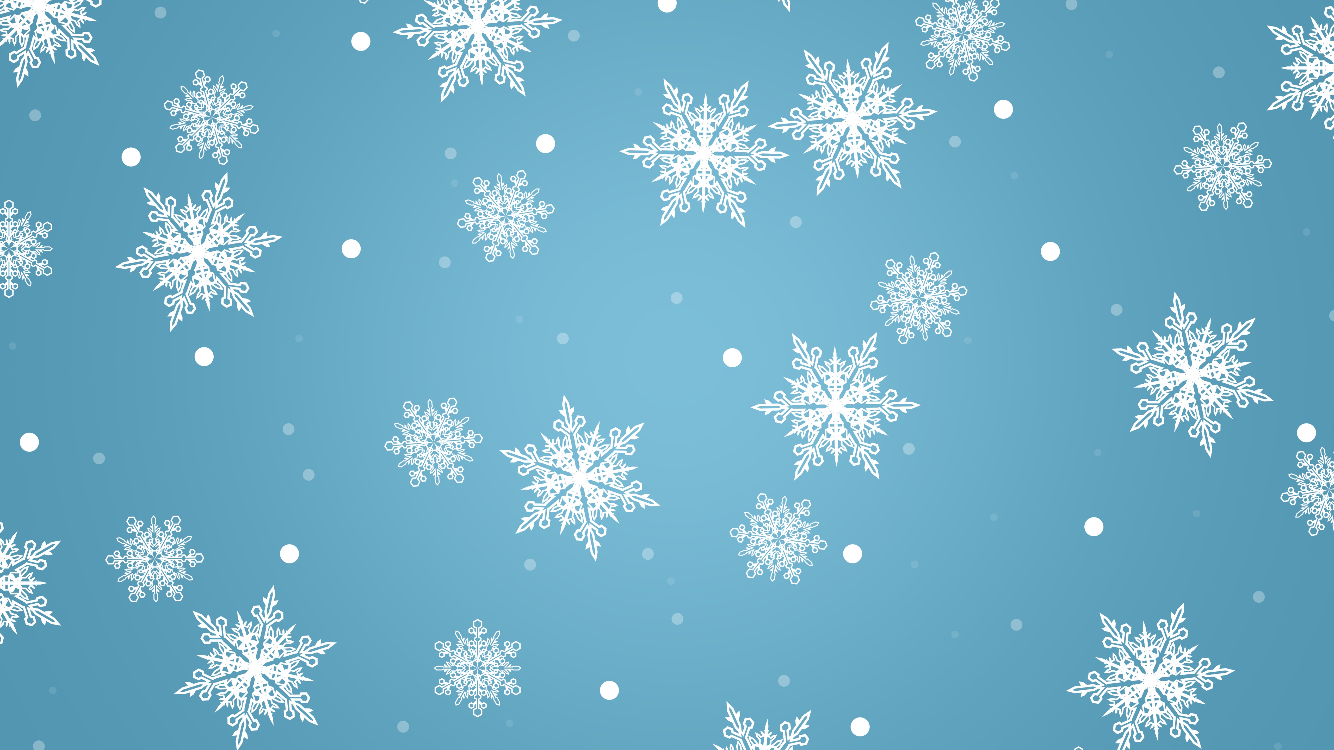 4K abstract blue background with snowflakes pattern HD Wallpaper