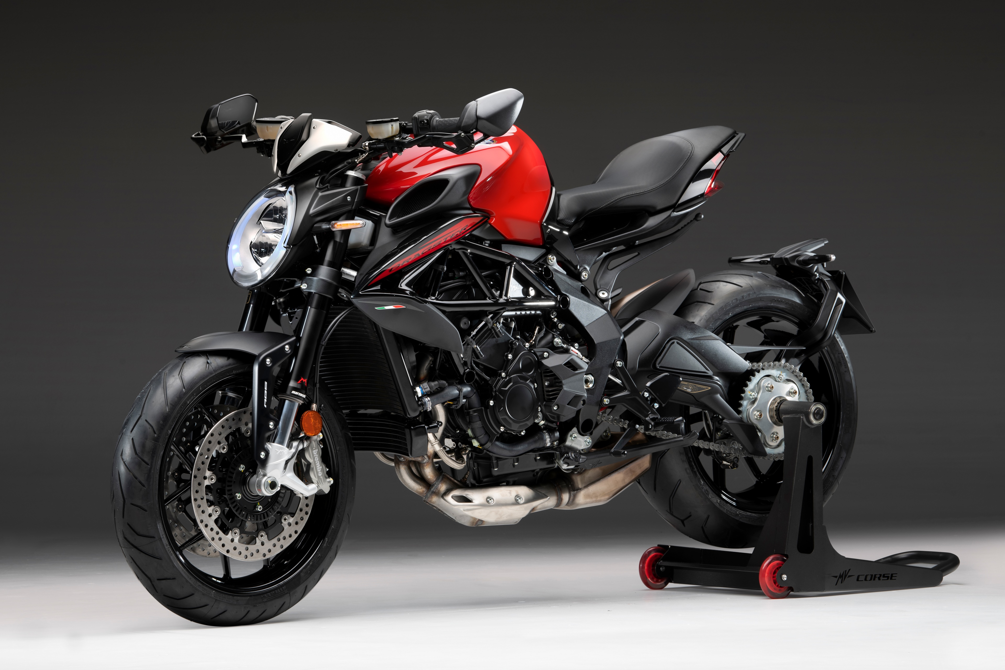 4K MV Agusta Motorcycle on Stand HD Wallpaper