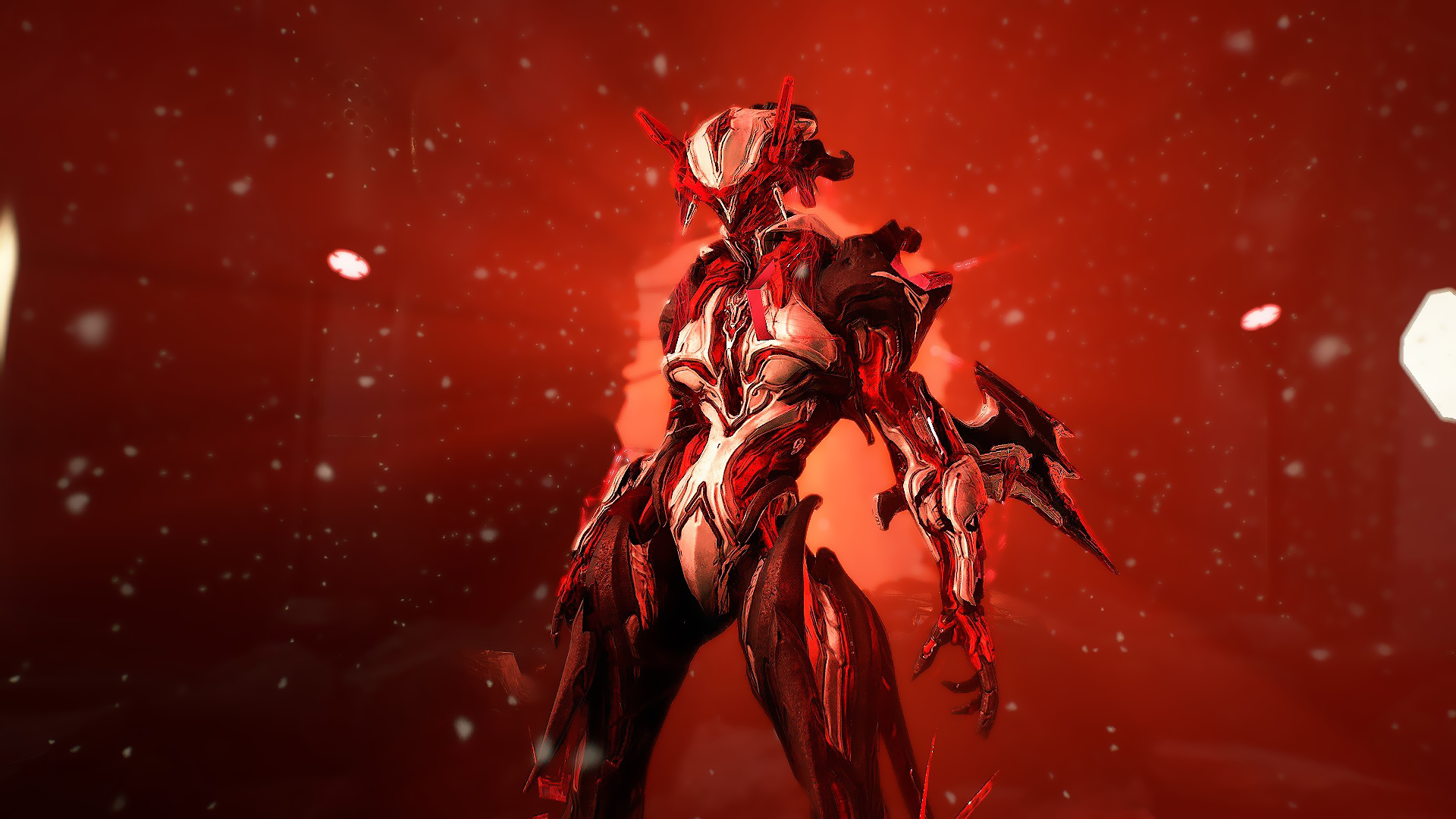 Mesa from Warframe in red armor HD Wallpaper