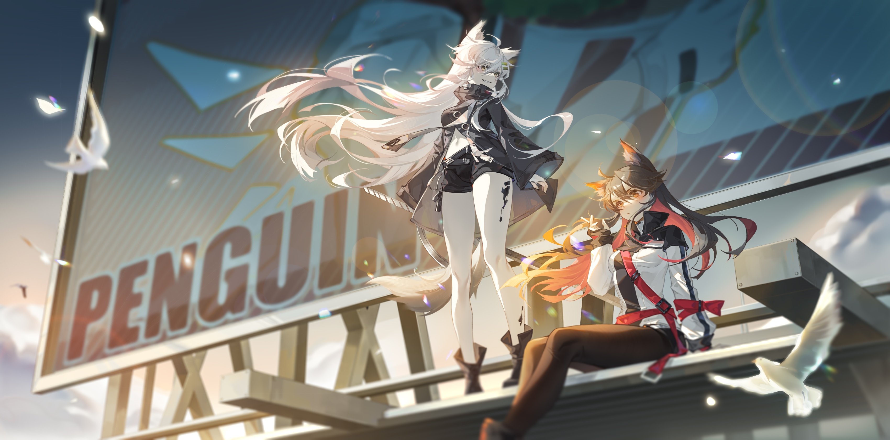 Texas and Lappland from Arknights HD Wallpaper