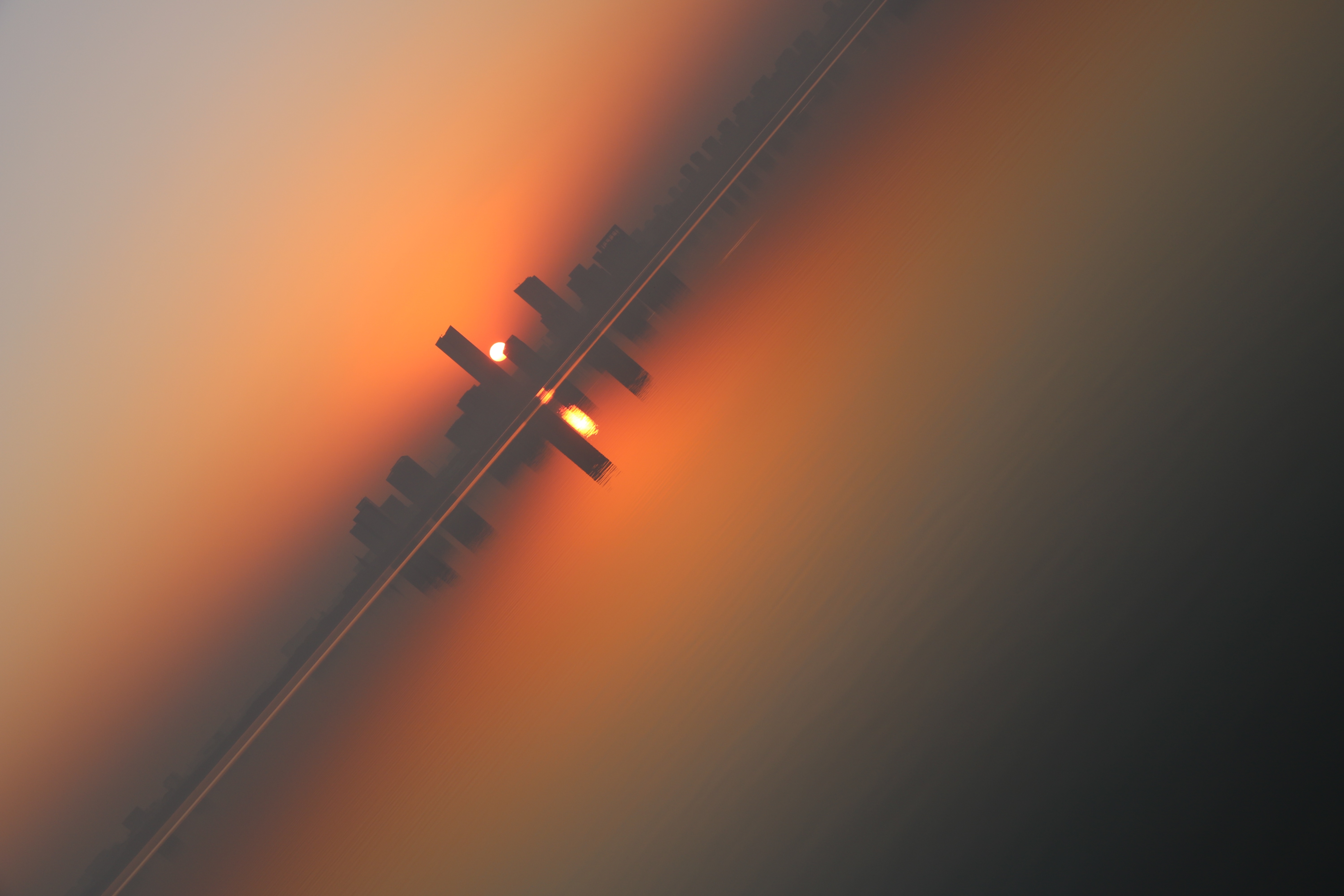 4K morning view of skyscrapers over a lake HD Wallpaper