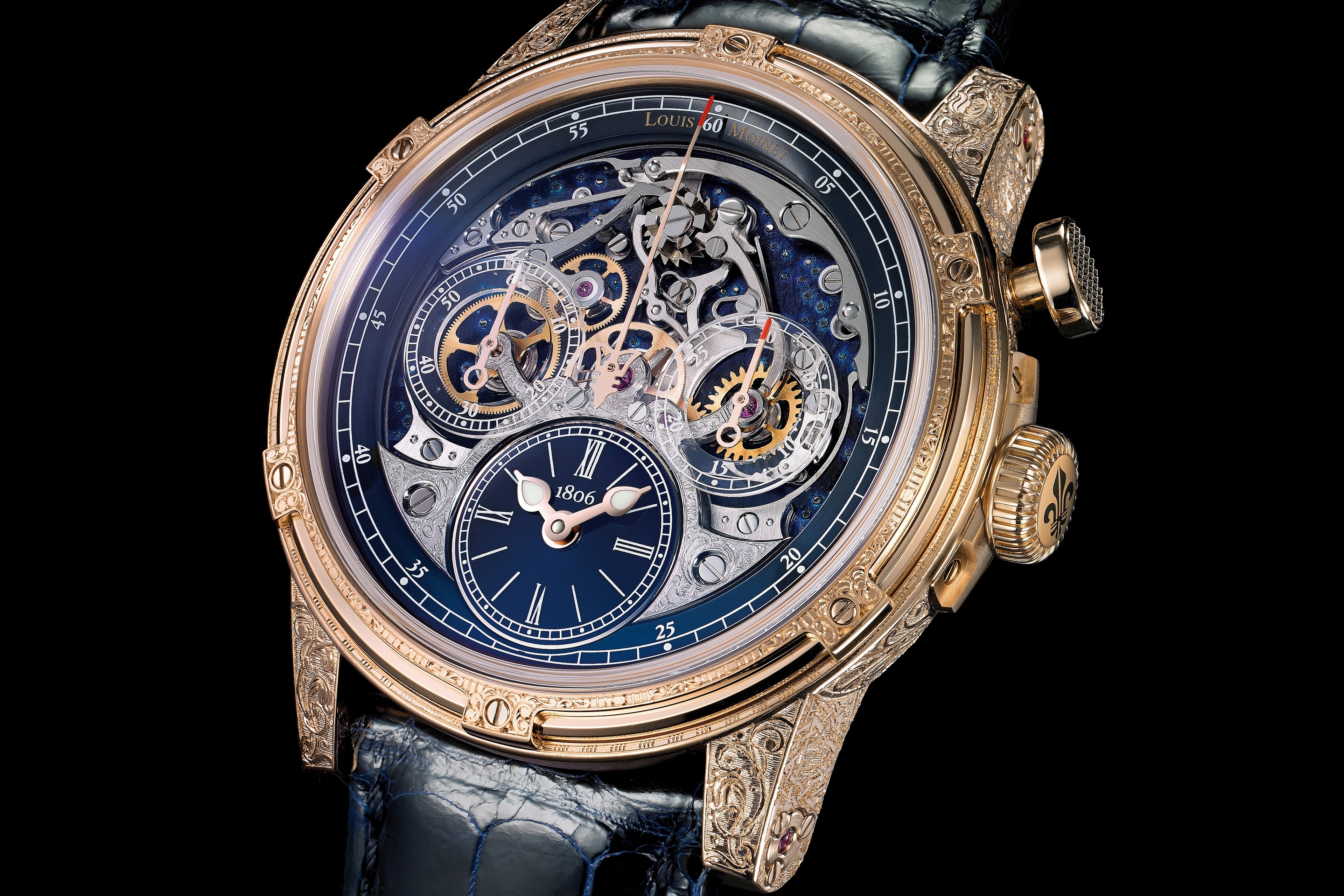 4K Louis Moinet luxury watch HD Wallpaper
