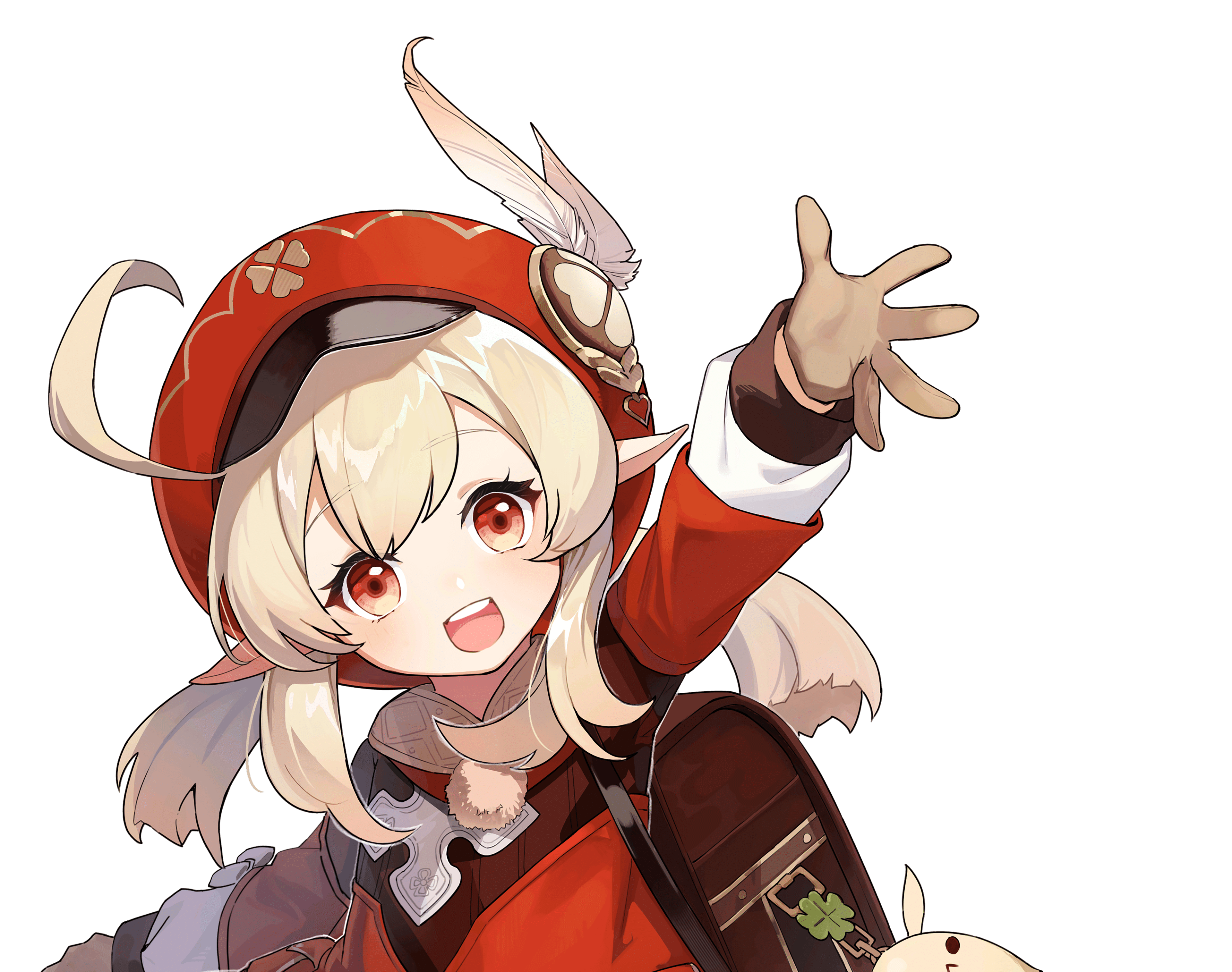 Klee from Genshin Impact with red eyes and hat HD Wallpaper