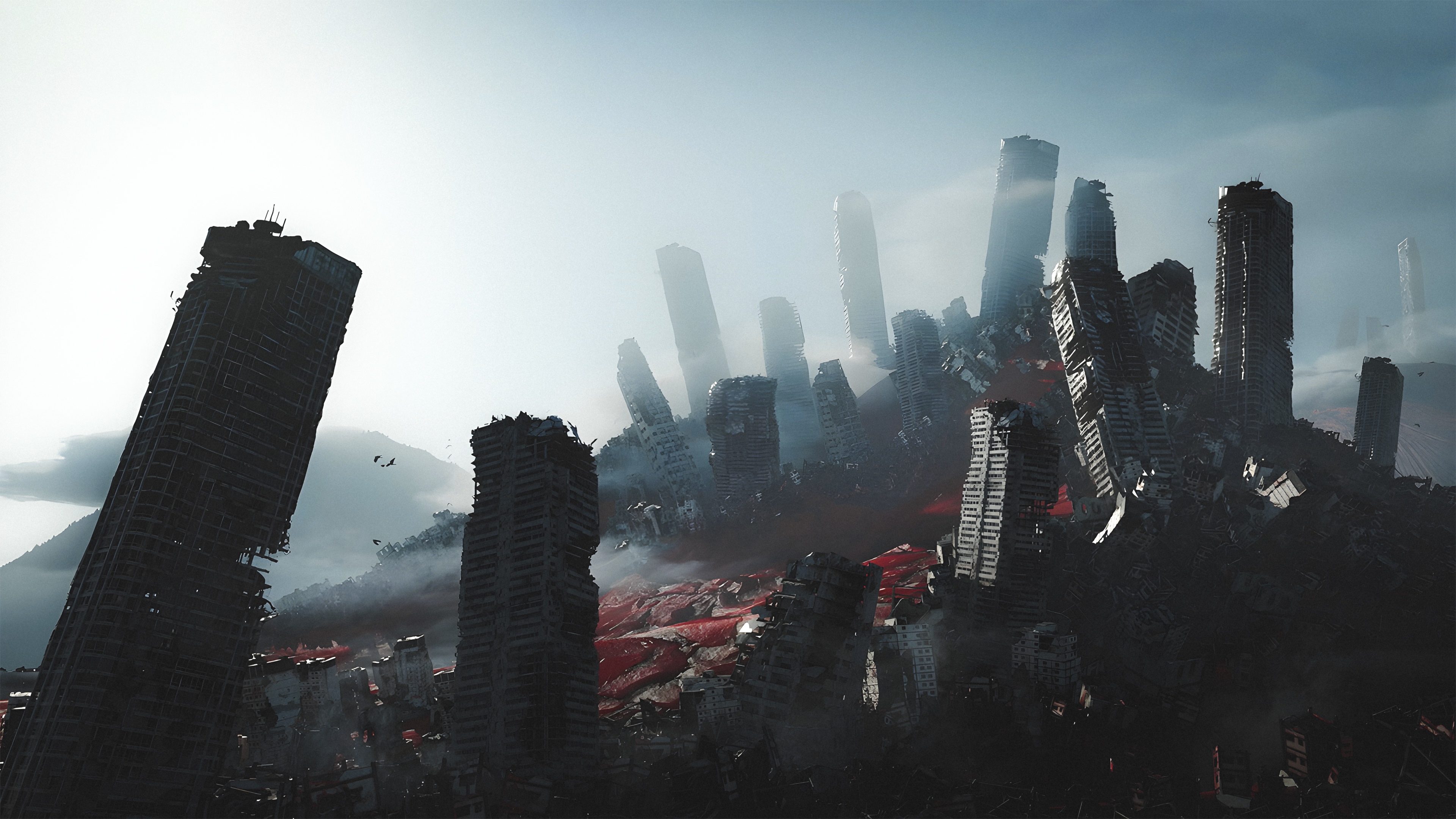 4K Apocalyptic Ruined City HD Wallpaper