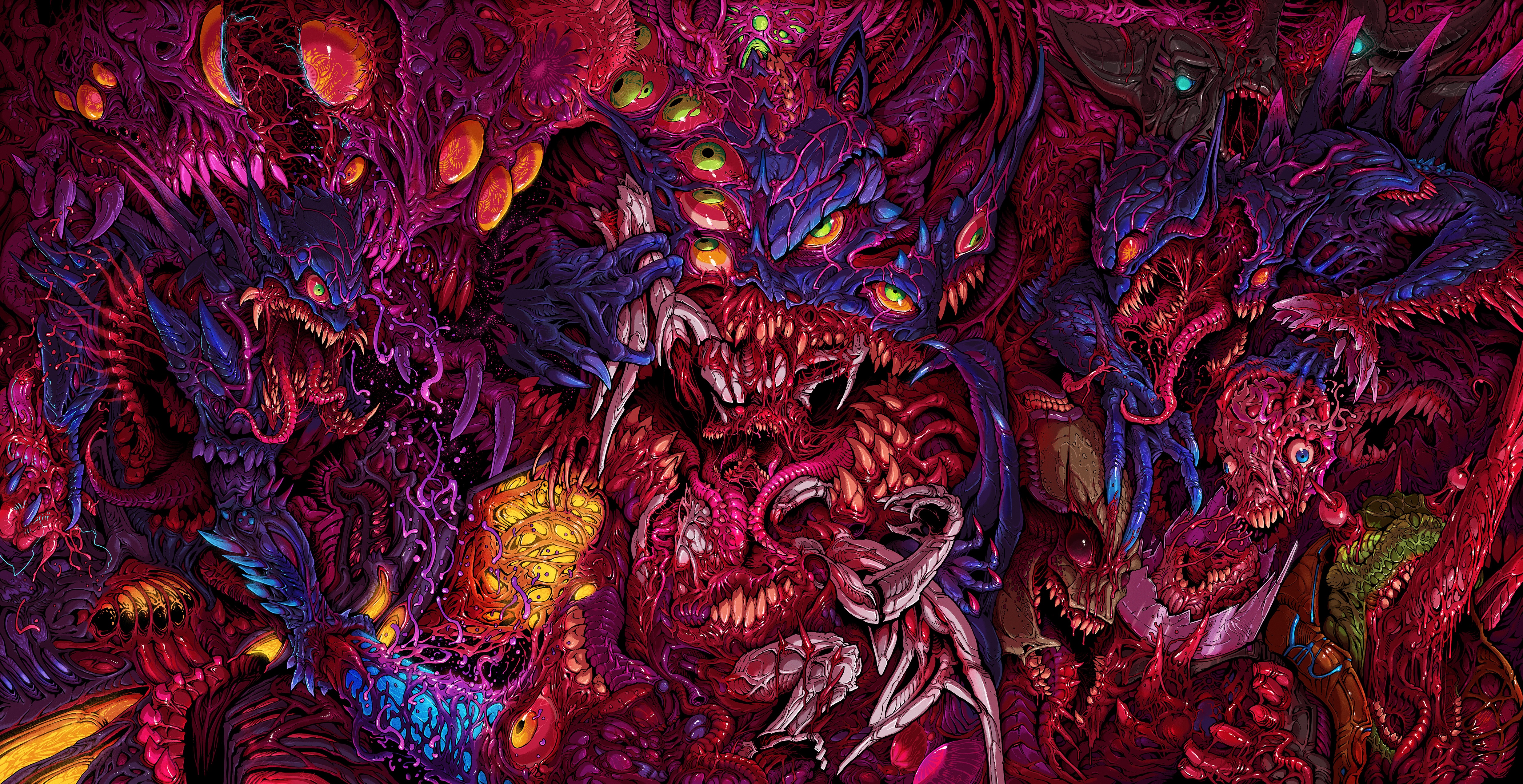 4K Colorful Creature with Many Eyes HD Wallpaper