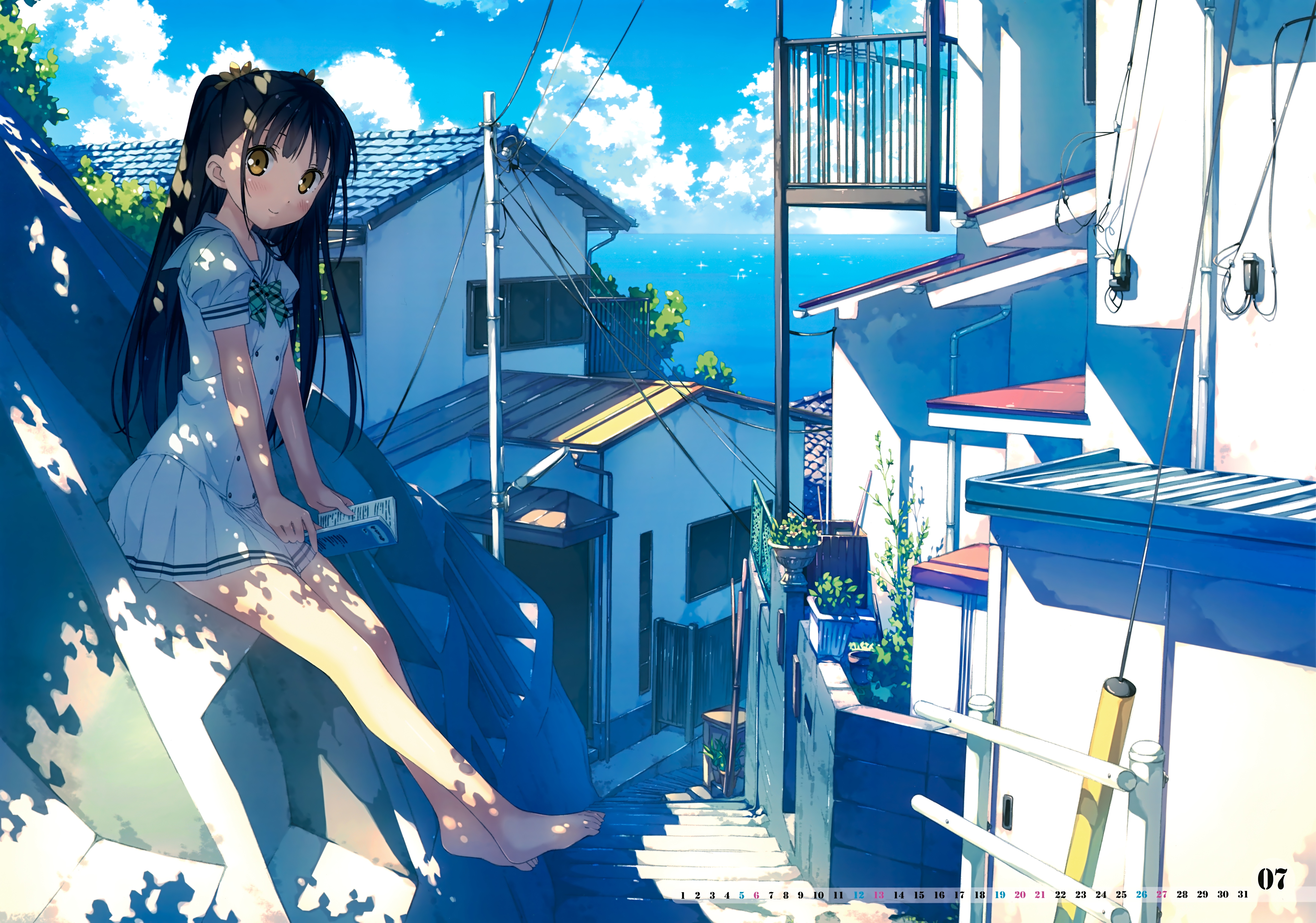 4K Afterschool of the 5th year girl in school uniform HD Wallpaper