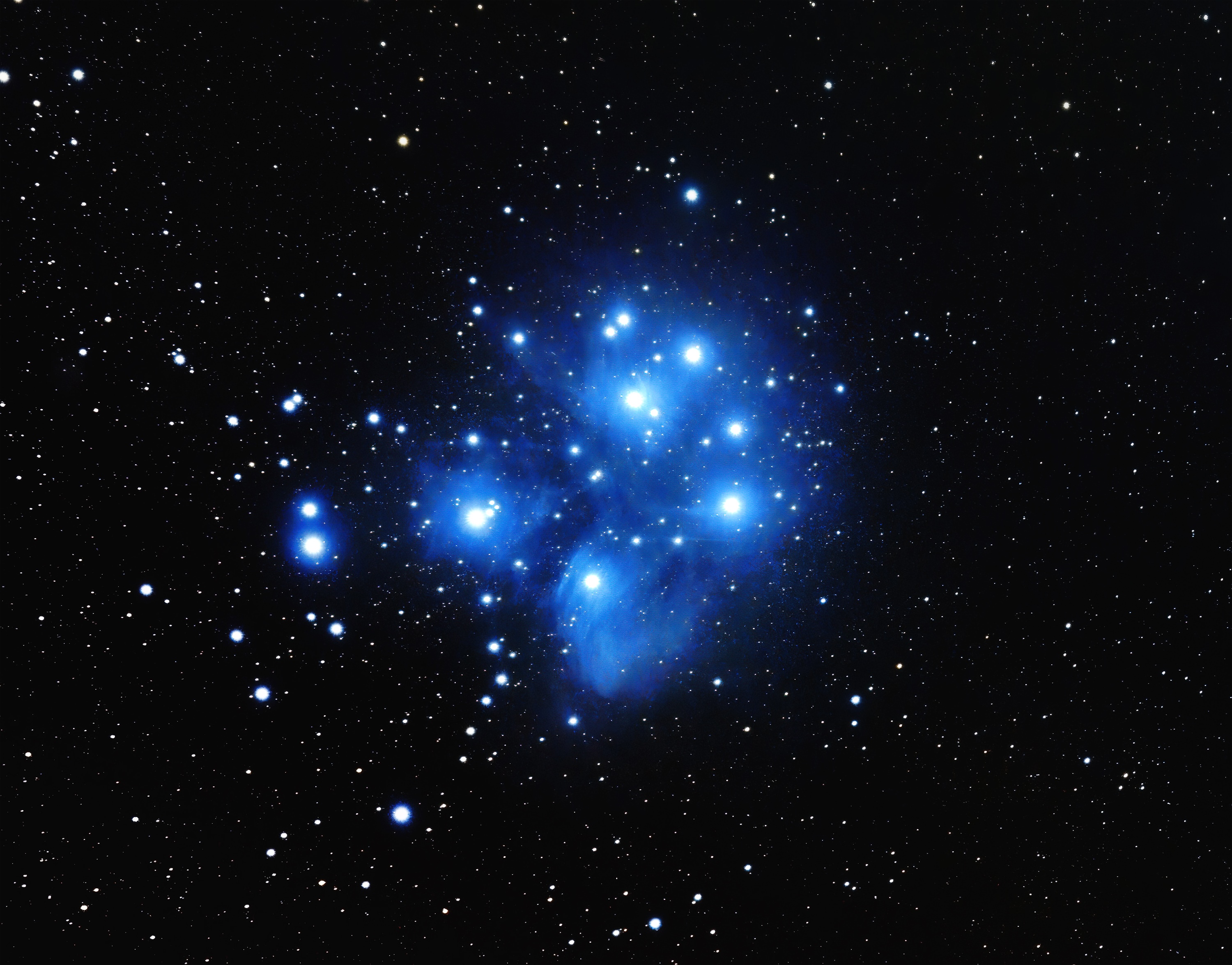 The Pleiades Star Cluster in Space HD Wallpaper