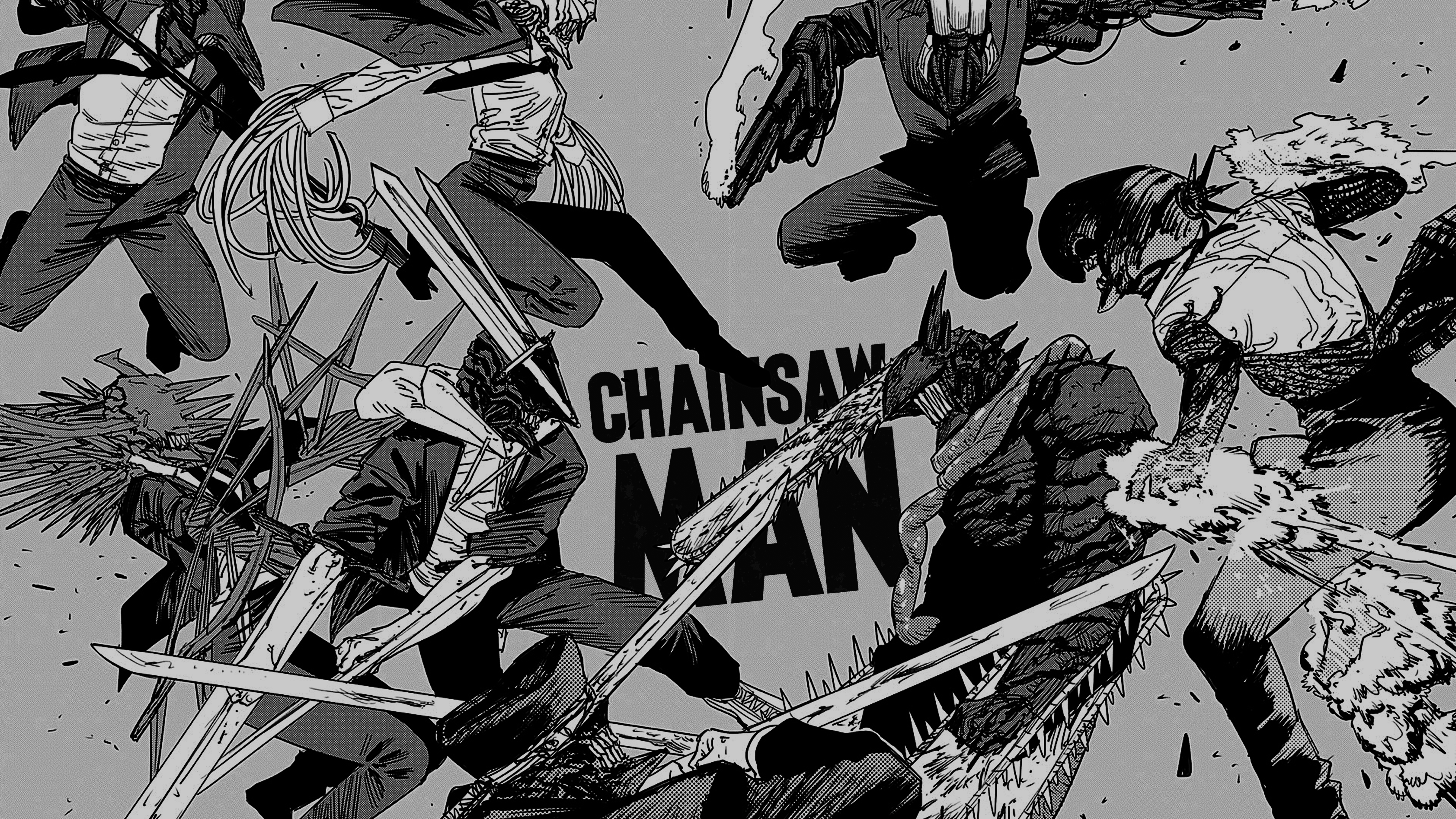 Chainsaw Man manga characters in battle HD Wallpaper