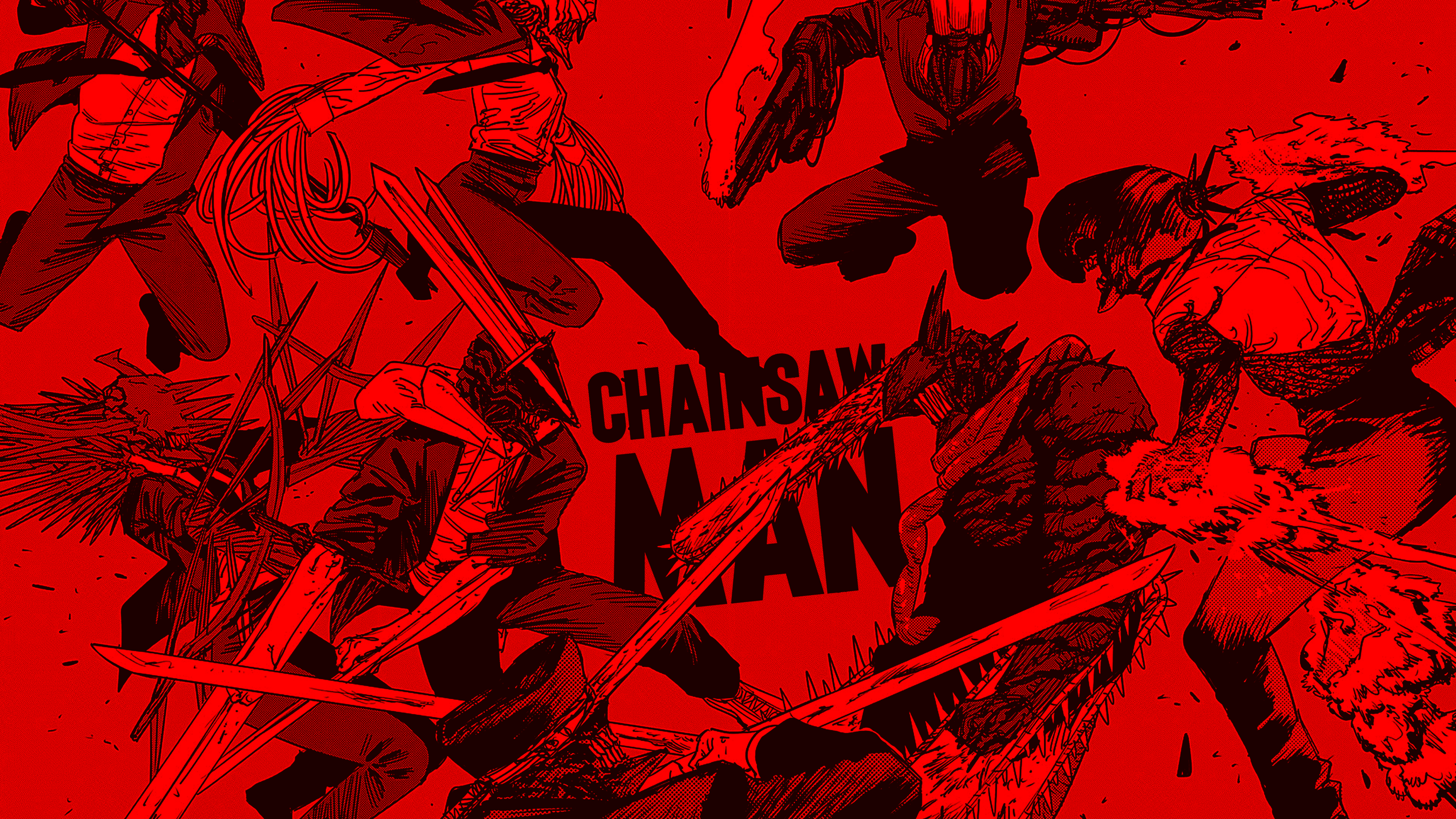 Chainsaw Man Manga Art with Denji and Reze HD Wallpaper