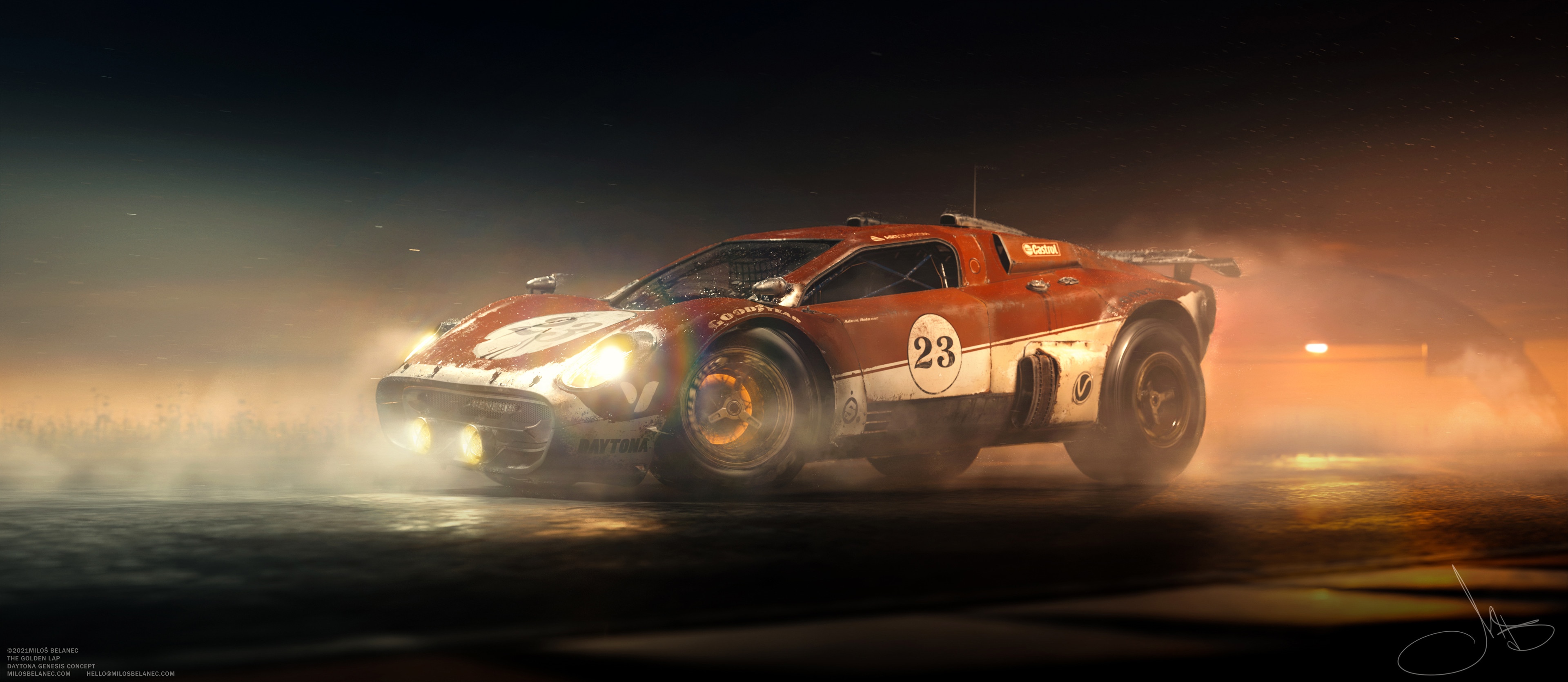 4K Race Car "Daytona" by Miloš Belanec HD Wallpaper
