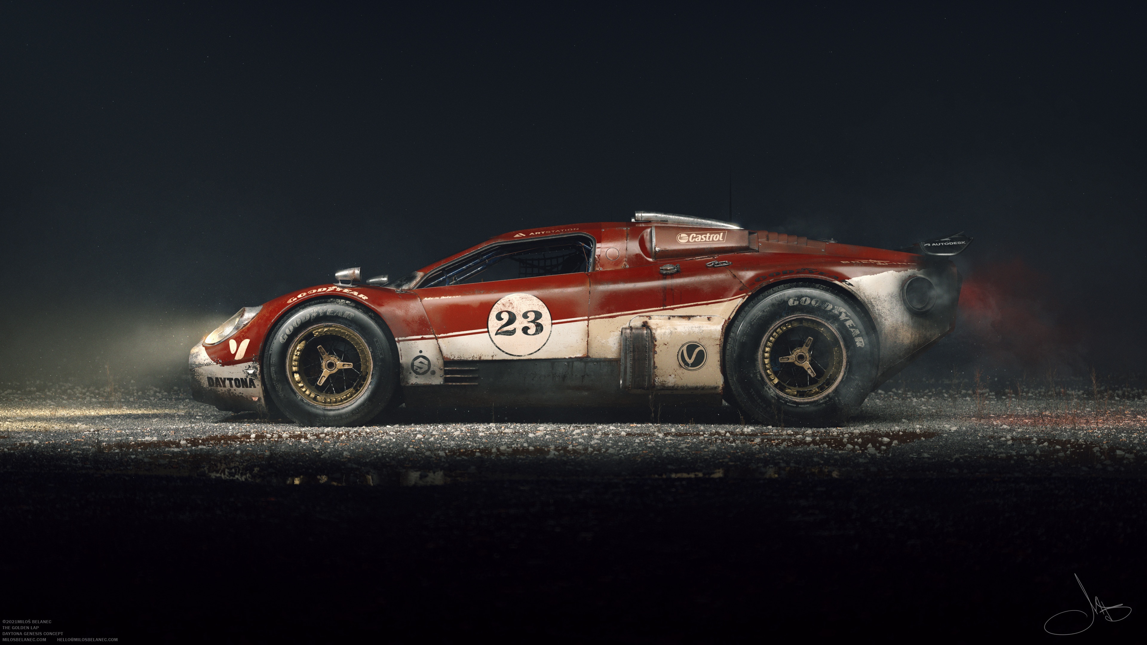 4K Race Car "Daytona" with Number 23 HD Wallpaper