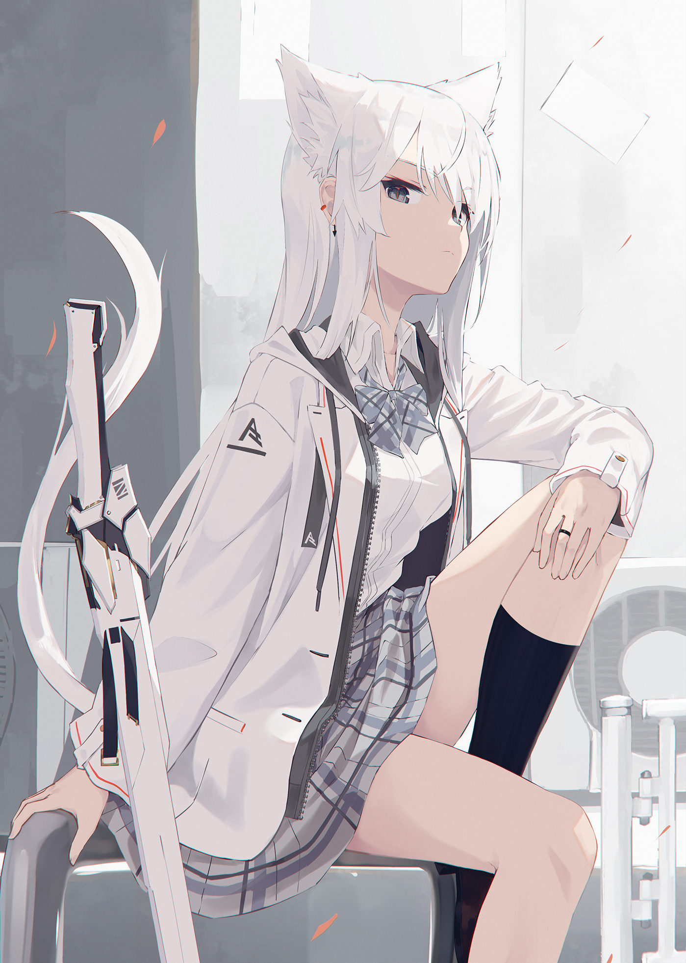 Nagishiro Mito Cat Girl with Sword HD Phone Wallpaper