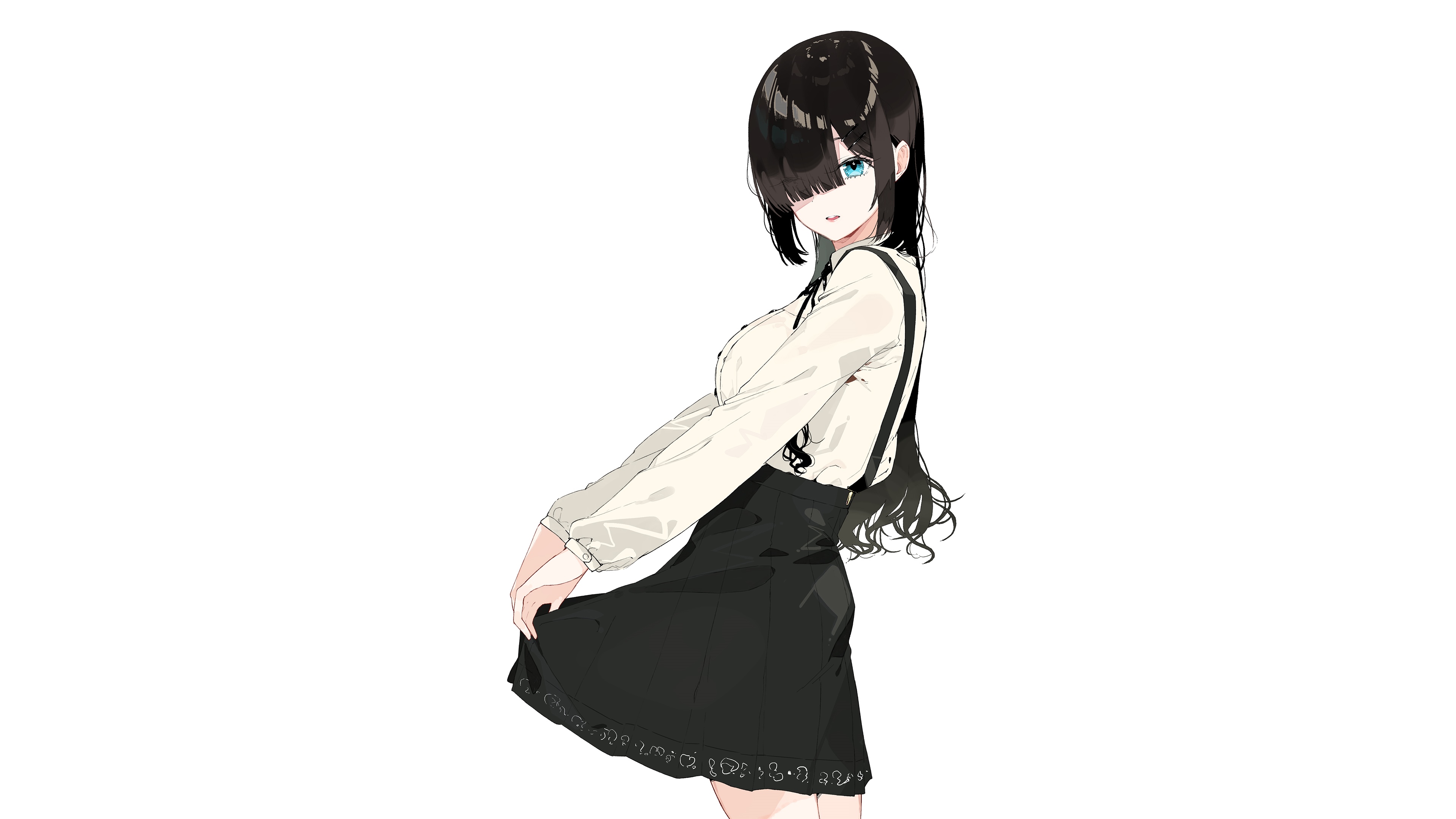 4K artwork of Kayahara with blue eyes HD Wallpaper