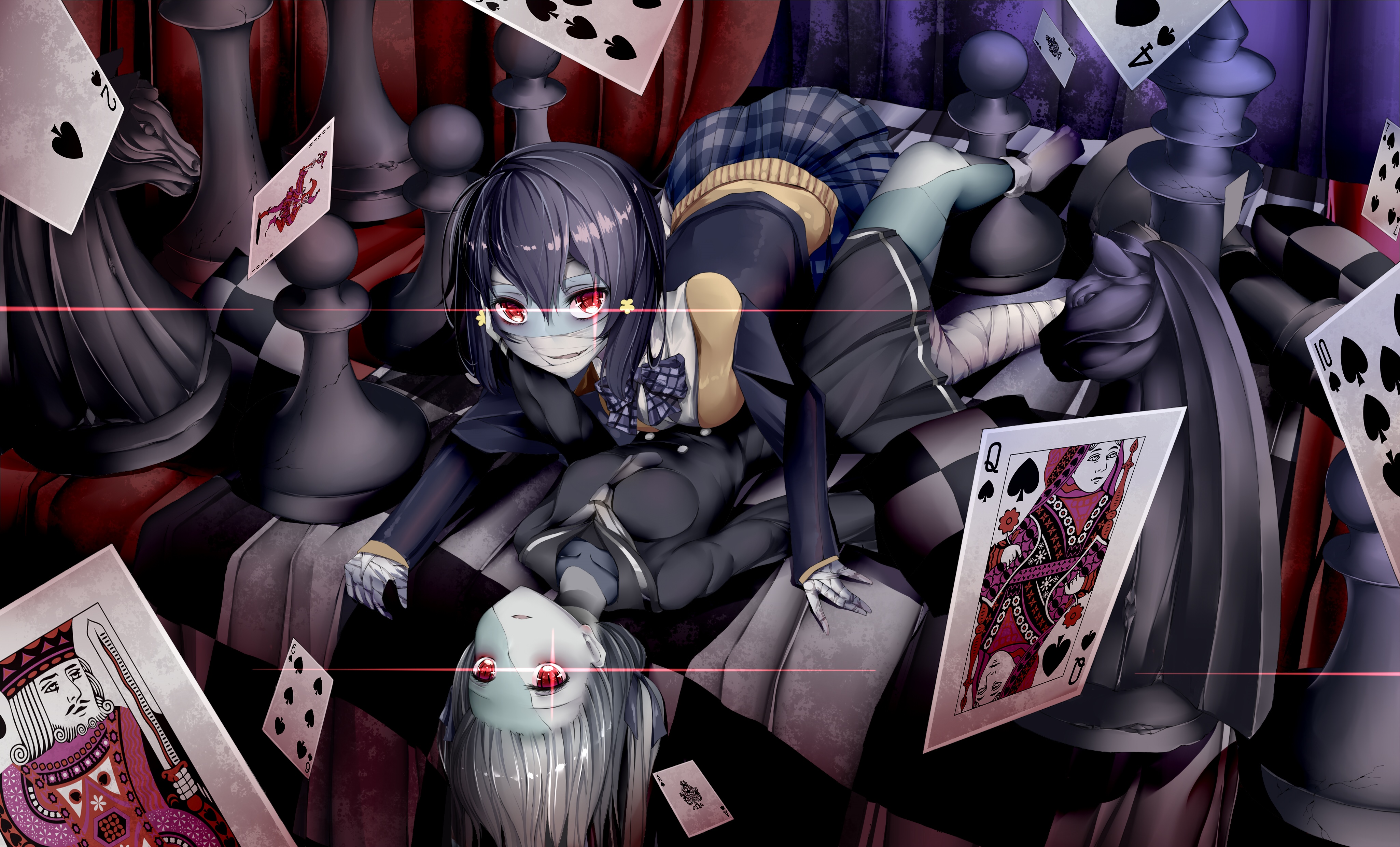 Zombieland Saga: Ai Mizuno and Junko Konno with Chess Pieces HD Wallpaper